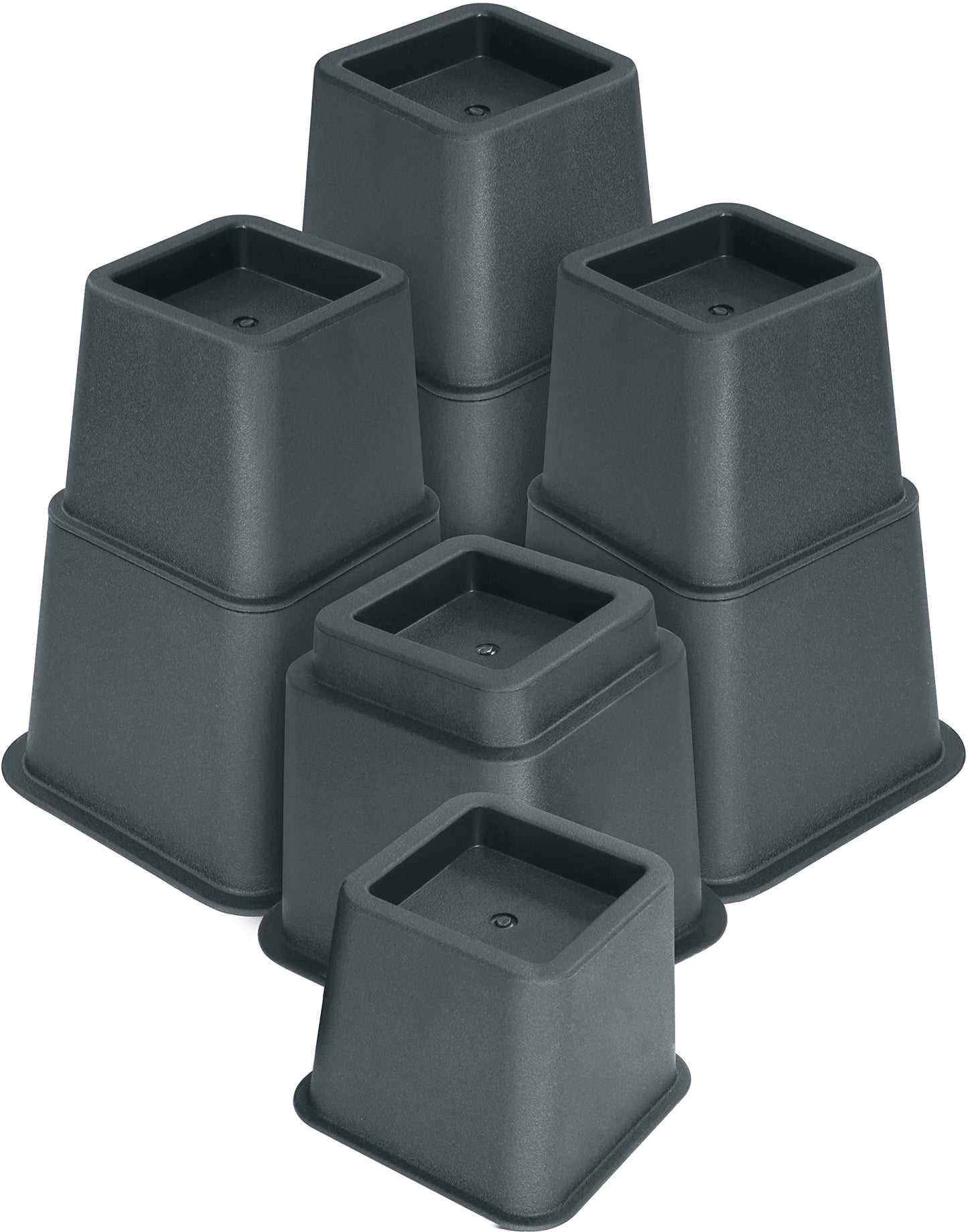 Utopia Bedding Adjustable Bed Furniture Risers - Elevation in Heights 3, 5 or 8 Inch Heavy Duty Risers for Beds - Supports up to 1,300 lbs - (Set of 4 Riser, Grey)