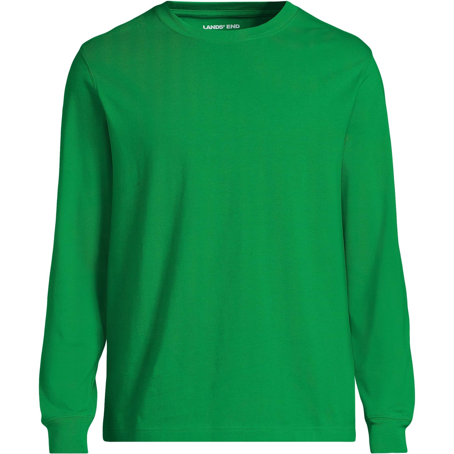 Lands' End Mens Long Sleeve Super-T Tee True Green Tall Large