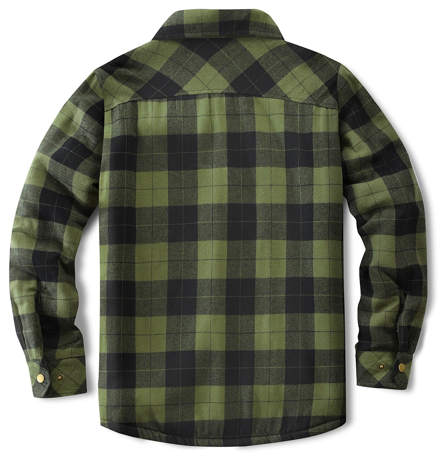 Puwasa Men's Cotton Flannel Shirt Jacket, Long Sleeve Fleece Casual Button Down Plaid Jacket, Brushed Soft Outdoor Coat with Pocket Army Green X-Large Tall
