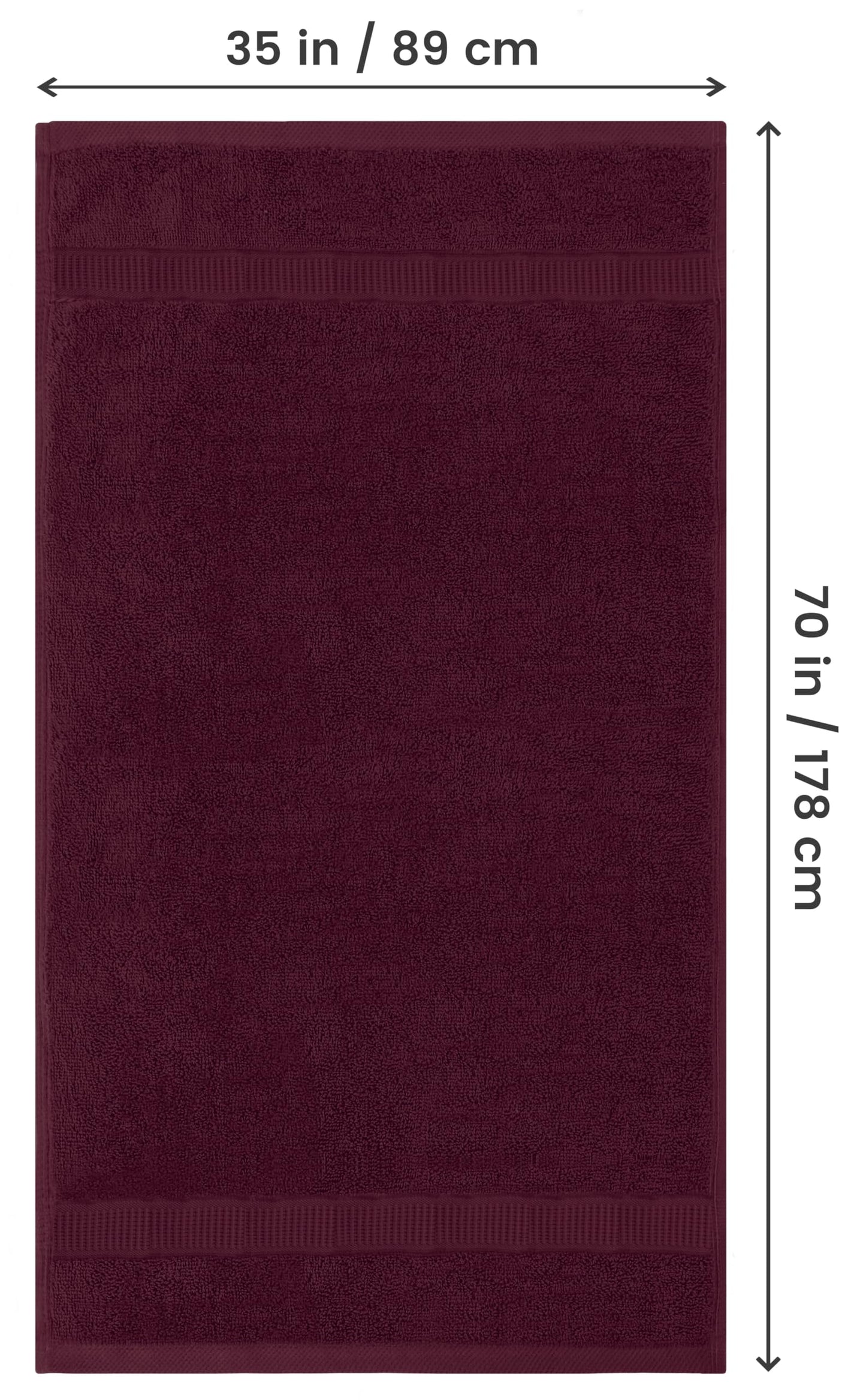 Utopia Towels Luxurious Jumbo Bath Sheet 2 Piece, 600 GSM, 35 by 70 Inches, 100% Ring Spun Cotton, Highly Absorbent and Quick Dry Extra Large Bath Towel, Super Soft Towel, Burgundy
