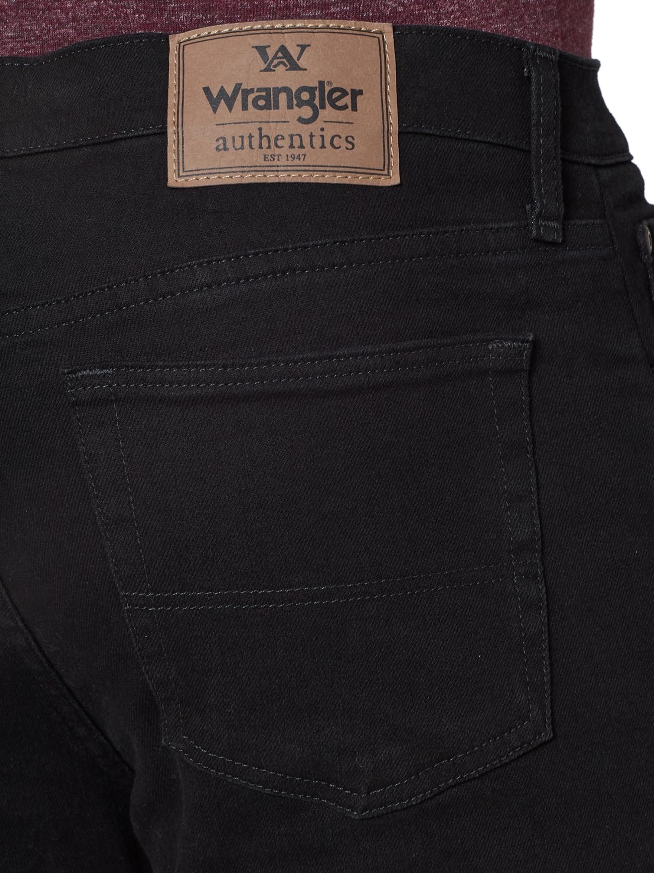 Wrangler Authentics Men's Classic 5-Pocket Regular Fit Jean, Black Flex, 32W X 36L
