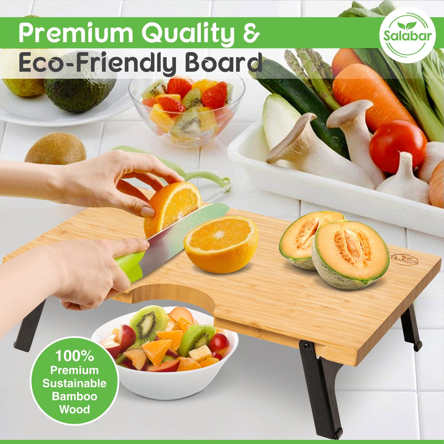 Raised non-toxic non-slip 16" x 12" cutting board (4.5" height)