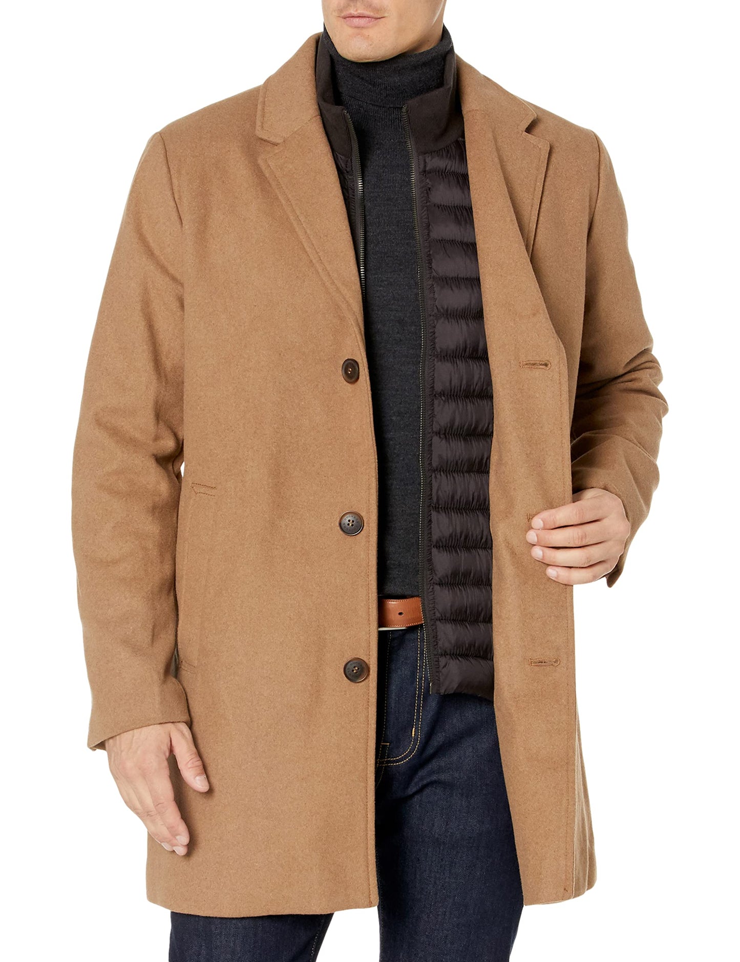 Dockers Men's Henry Wool Blend Top Coat (Regular and Big & Tall Sizes) , Camel, 3X-Large Tall