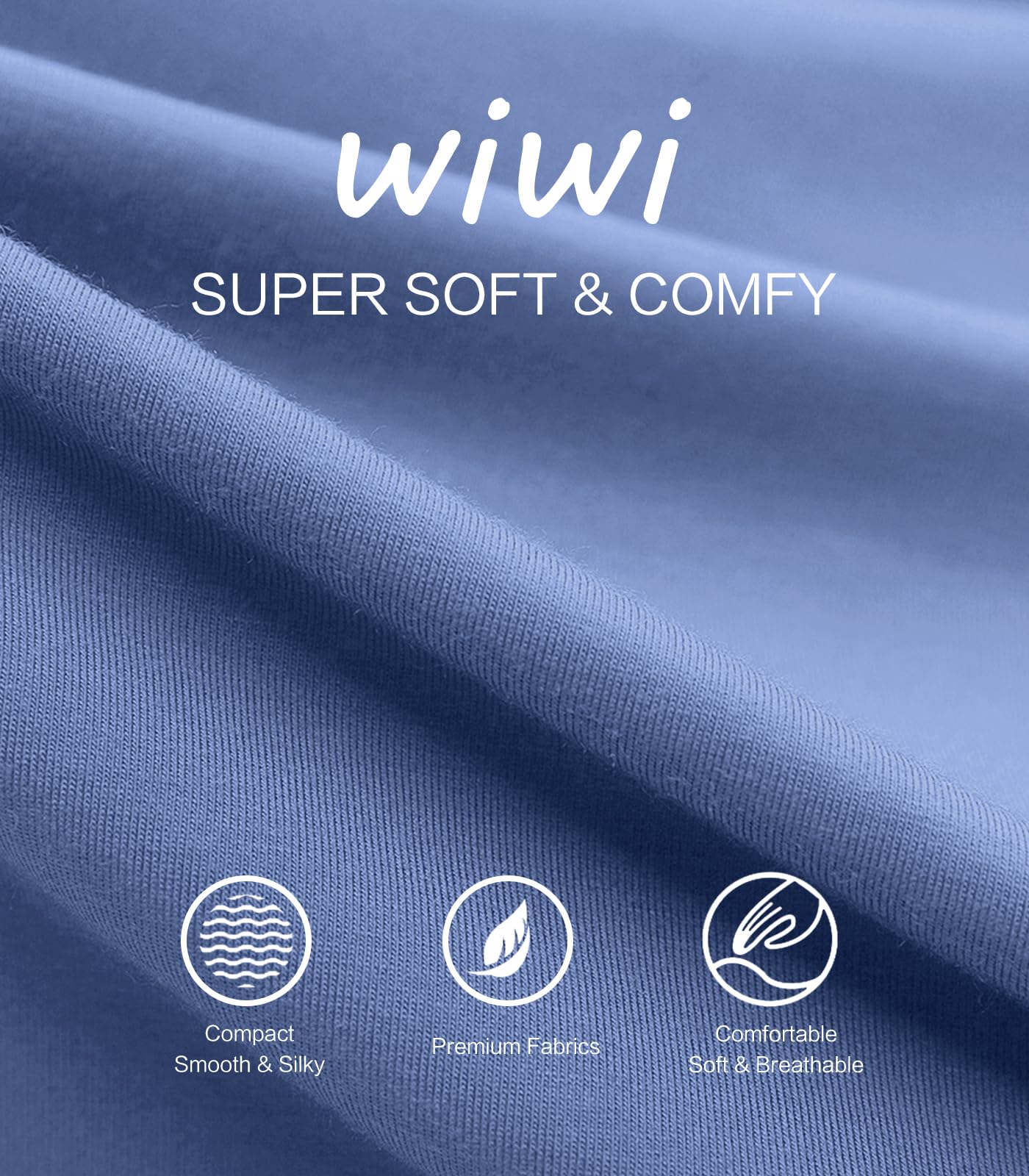 WiWi Bamboo Viscose Pajama Pants for Men Tall Sleep Bottoms Big Warm Long Pj Lightweight Lounge Sweatpants S-XXL, Fog Blue, Small