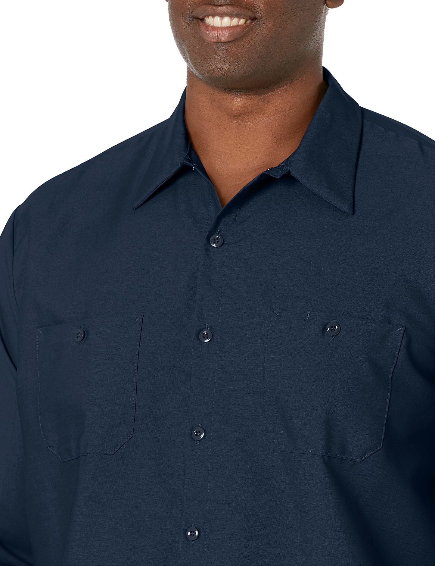 Red Kap Men's Size Industrial Work Shirt, Regular Fit, Long Sleeve, Navy, Small/Tall