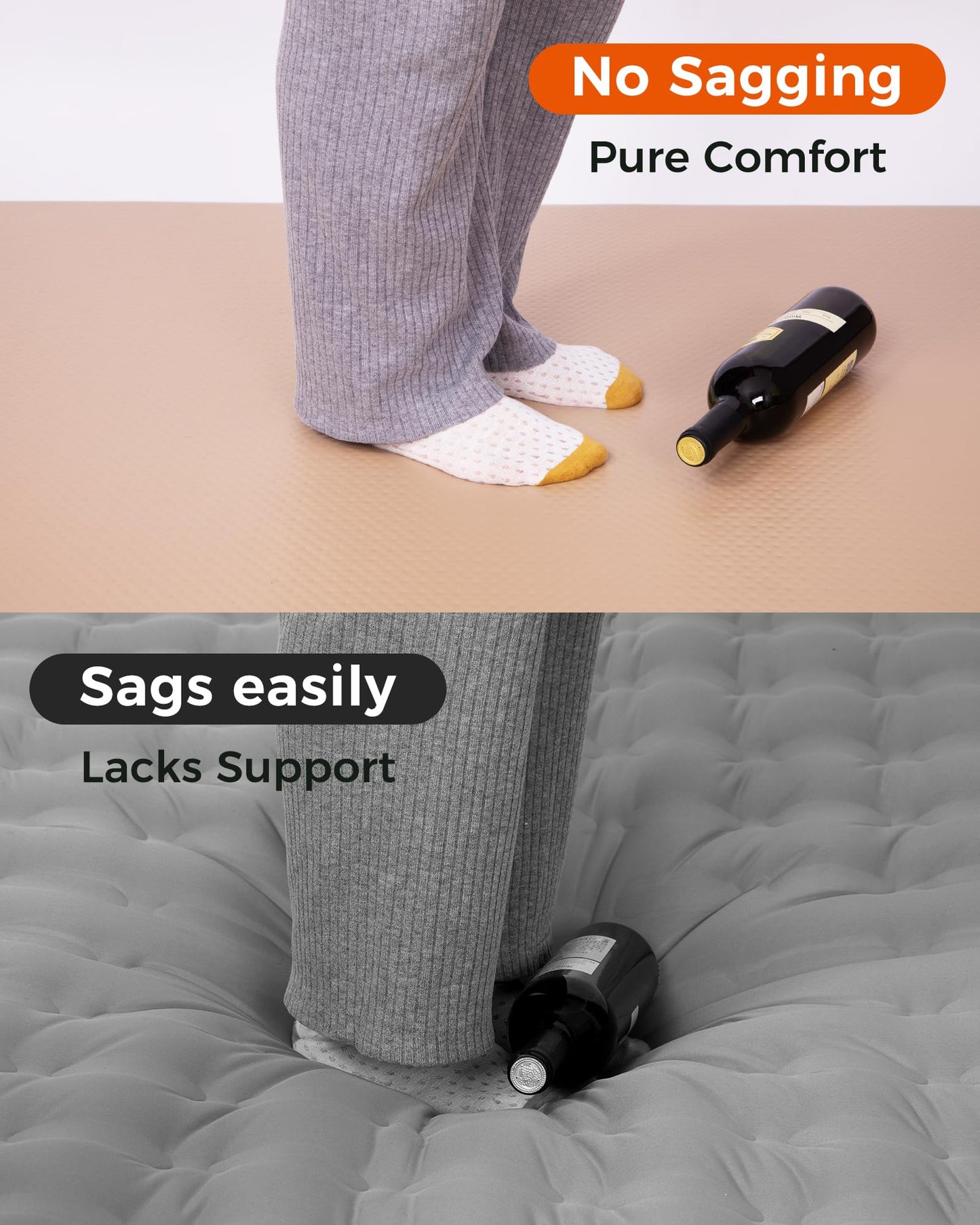 Kingcamp FLEXIREST 5.0 Sleeping Pad for Camping, PVC-Free Air Inflatable High Support Compact Camping Mattress with Pump Sack for Glamping Tent Cot Car Travel, 79"*30"*2"