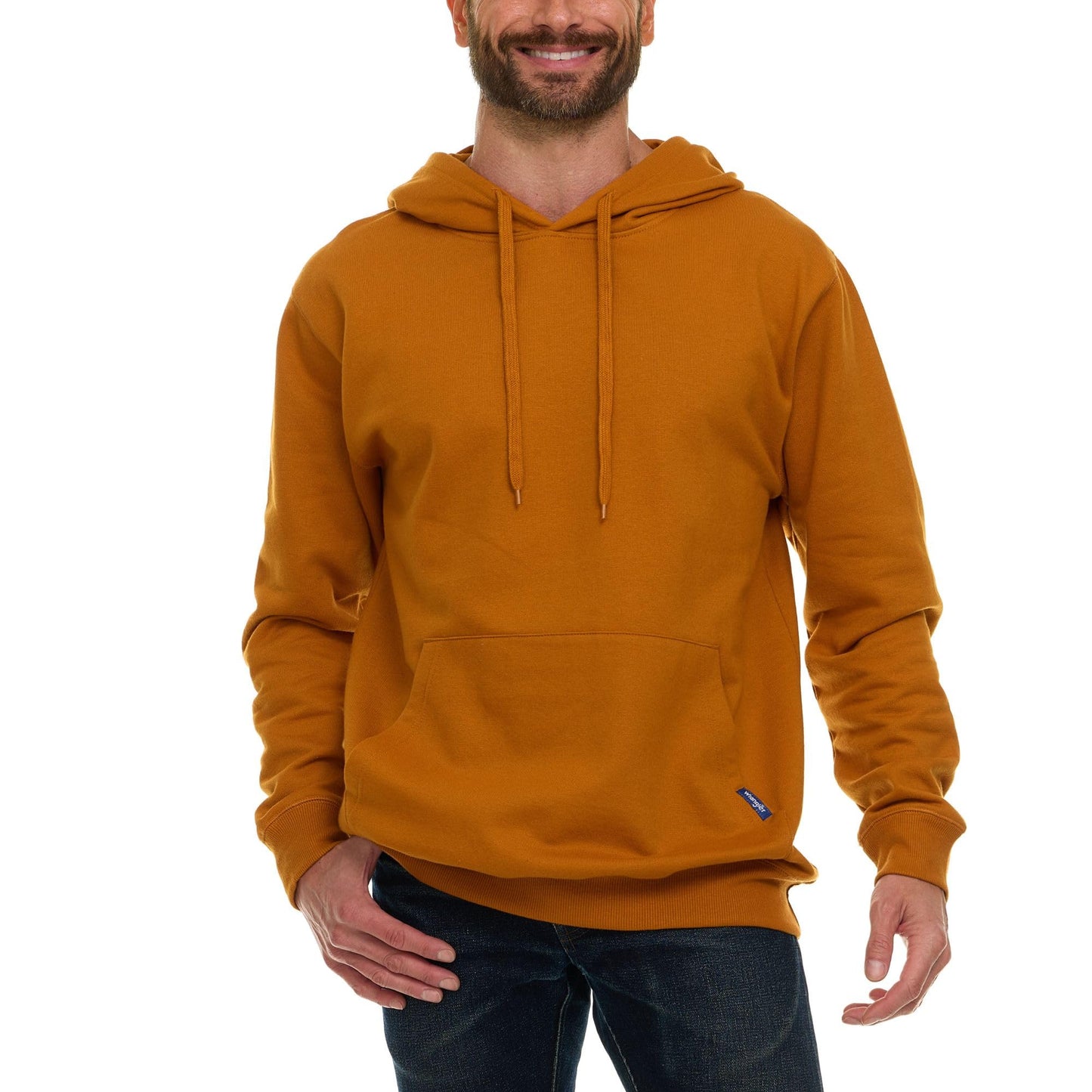 Wrangler Big and Tall Hoodie for Men, Fleece Heavyweight Pullover Sweatshirt, Relaxed Fit Mens Work Hoodies Brown - 2XLT