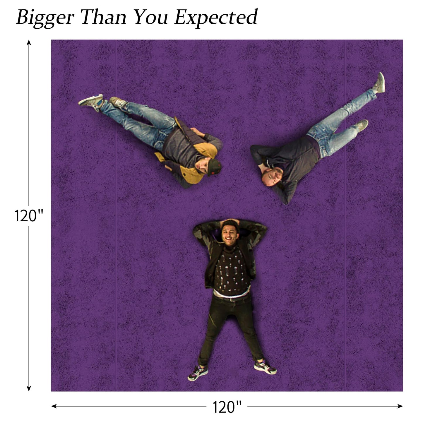 Edenleaf Big Oversized Soft Fleece Blanket, Giant California King Warm Blanket for Whole Family, Bed, Sofa, Couch, Travel and Camping 120x120 Purple