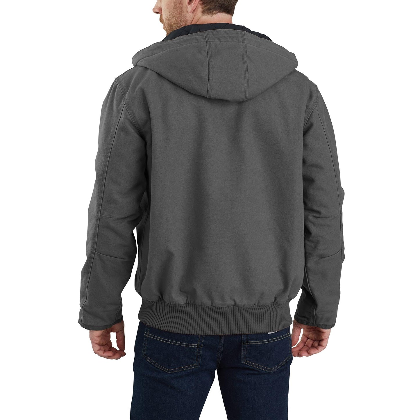 Carhartt Mens Loose Fit Washed Duck Insulated Active Jacket (Big & Tall) Work Utility Outerwear, Gravel, Large Tall US