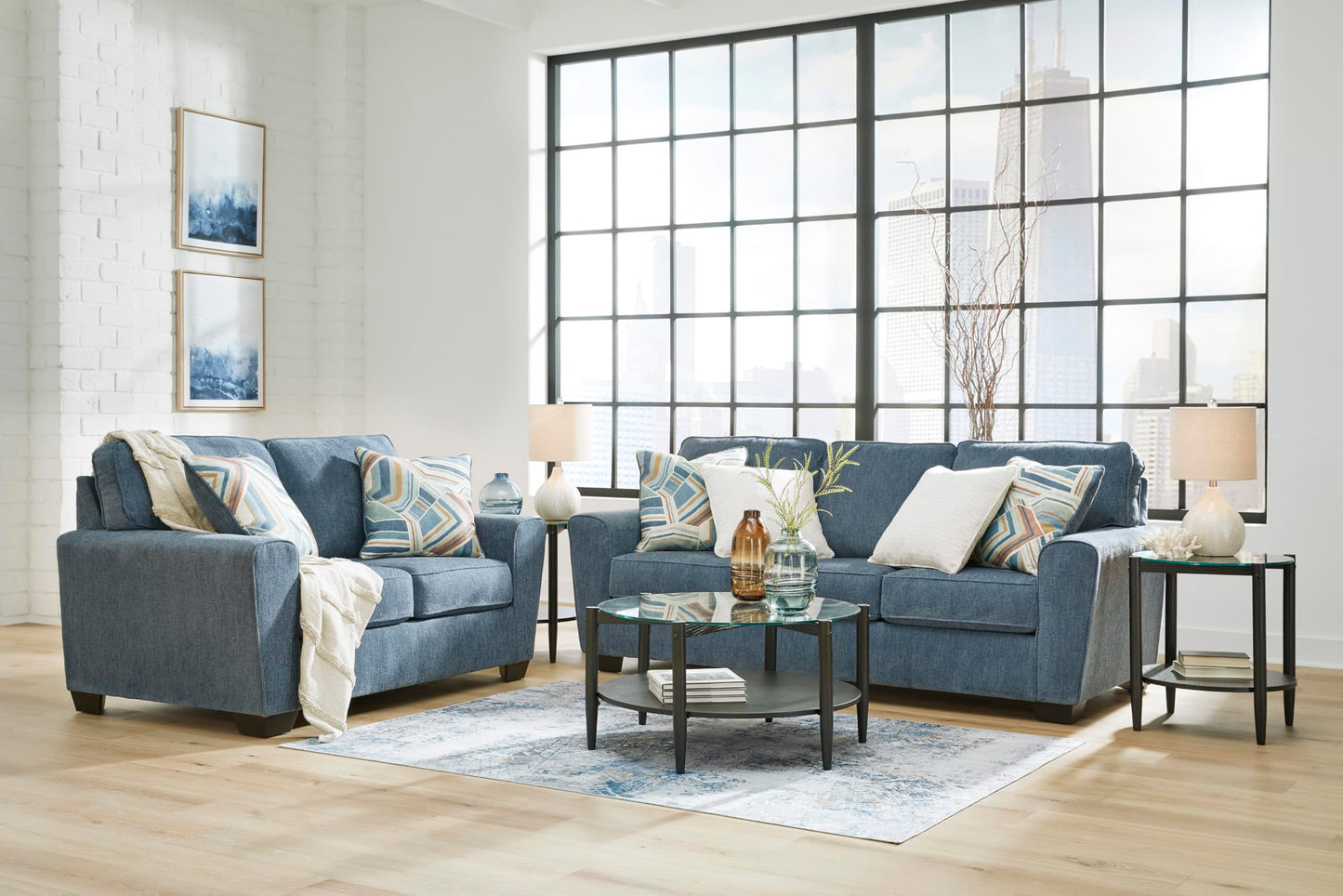 Signature Design by Ashley Cashton Casual Sofa for Living Room, Blue