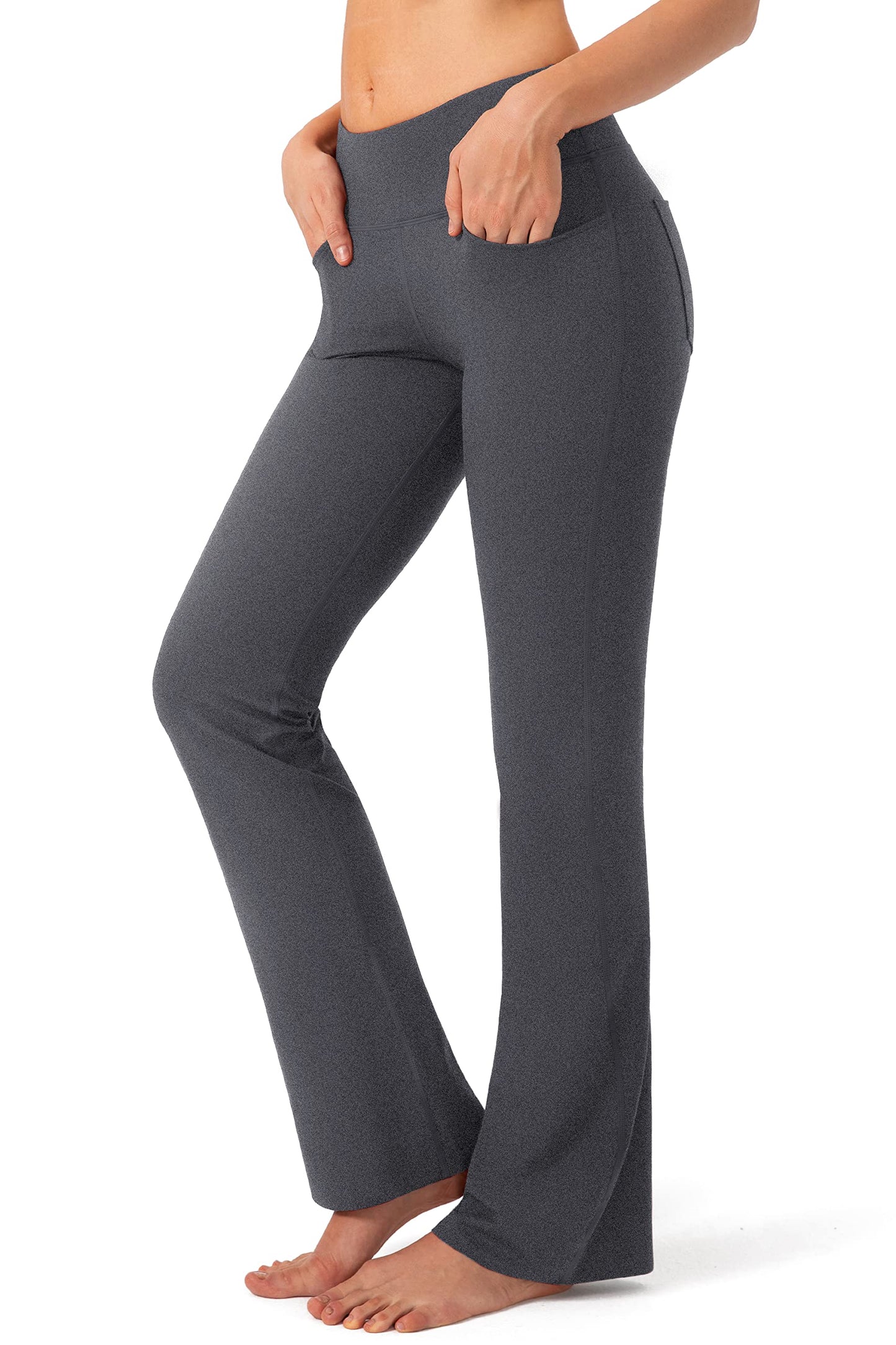 G Gradual Women's Pants with 4 Pockets High Waist Work Pants Bootcut Yoga Pants for Women (Charcoal, Small)
