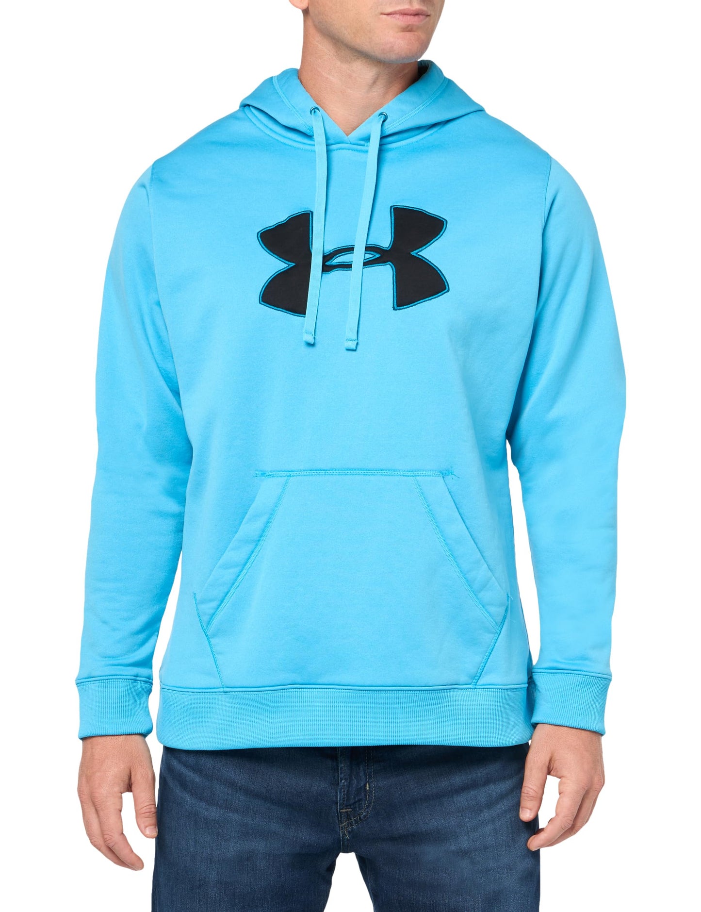 Under Armour Men's Armour Fleece Big Logo Hoodie, (432) Tech Blue / / Black, Large