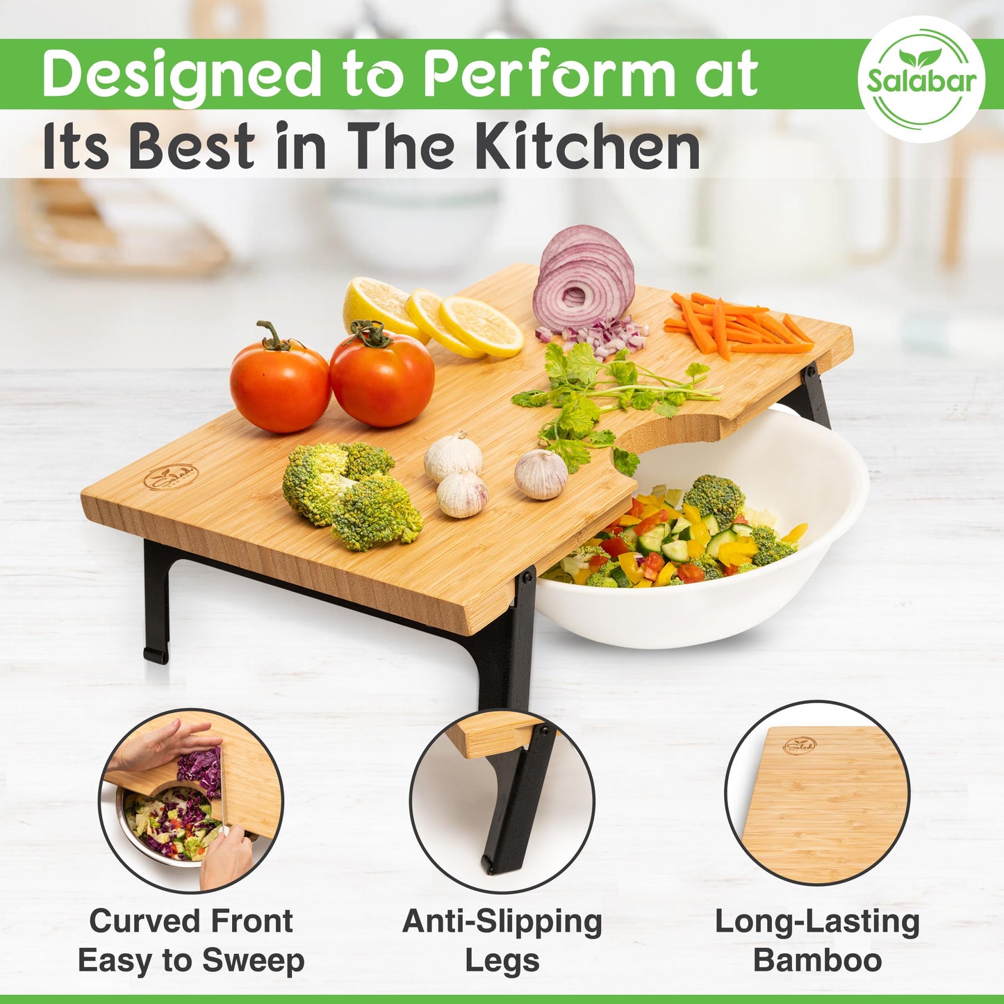 Raised non-toxic non-slip 16" x 12" cutting board (4.5" height)