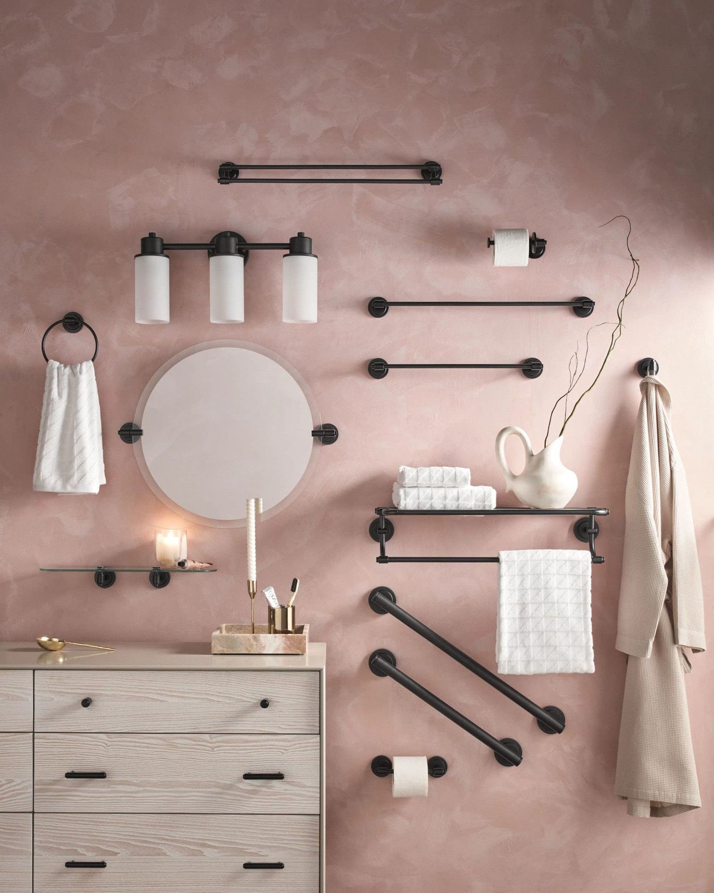 Moen DN0792BL Iso 22-Inch x 22-Inch Frameless Pivoting Bathroom Tilting Mirror, Matte Black