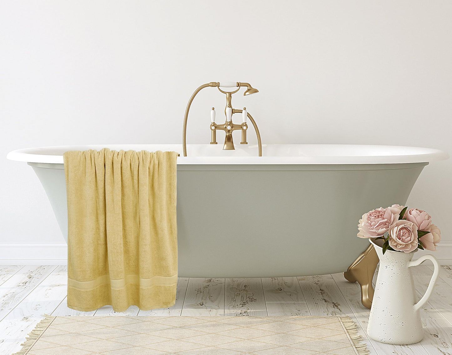 Utopia Towels Luxurious Jumbo Bath Sheet 2 Piece, 600 GSM, 35 by 70 Inches, 100% Ring Spun Cotton, Highly Absorbent and Quick Dry Extra Large Bath Towel, Super Soft Towel, Champagne