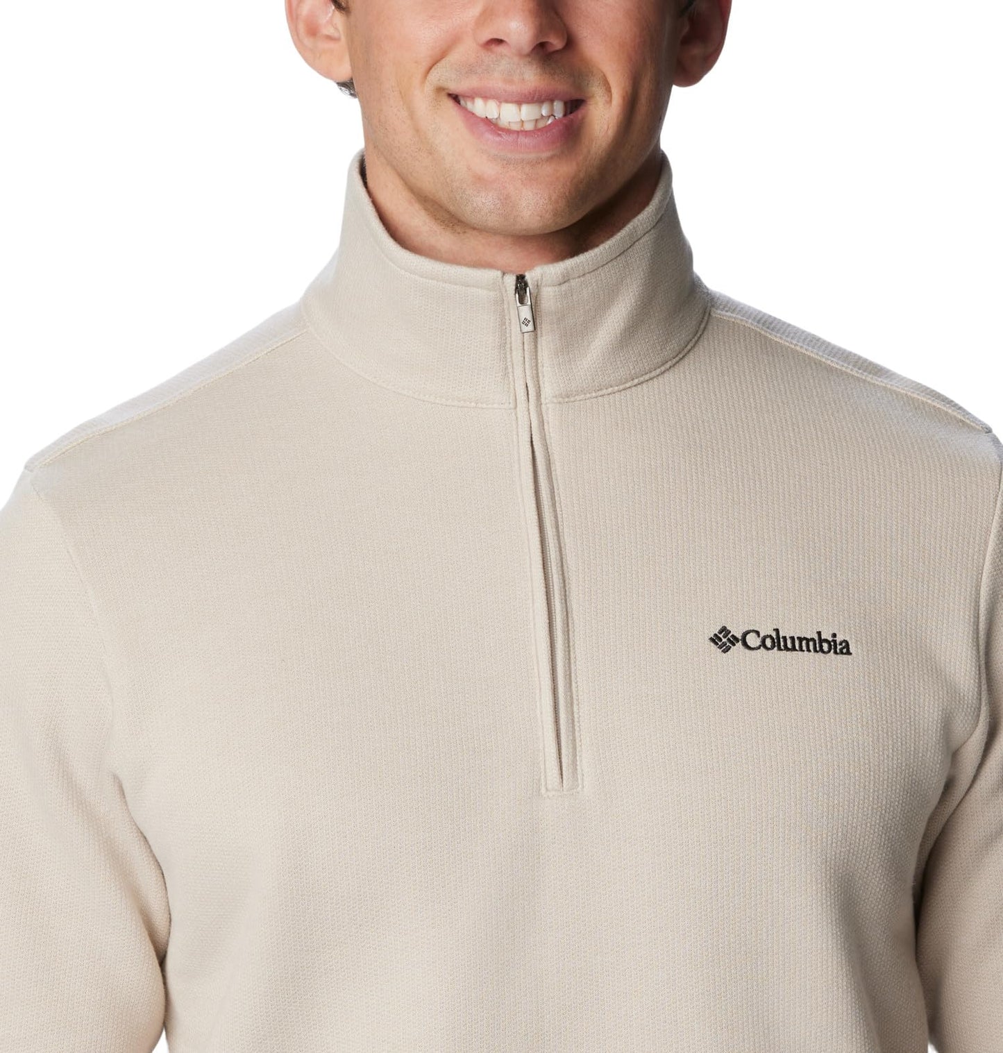 Columbia Men's Great Hart Mountain III Half Zip, Dark Stone Heather, Large Tall