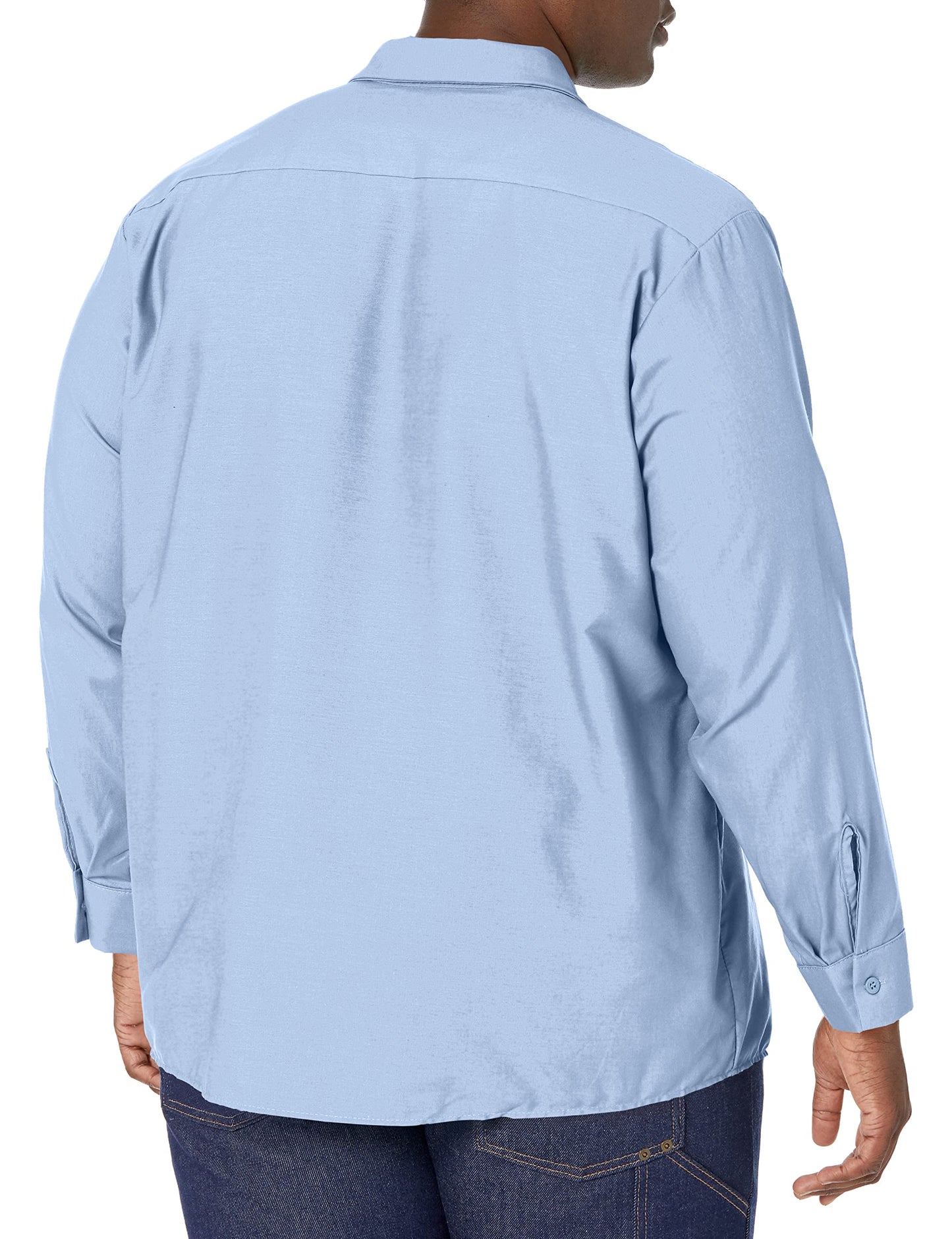 Red Kap Men's Size Industrial Work Shirt, Regular Fit, Long Sleeve, Light Blue, 5X-Large/Tall