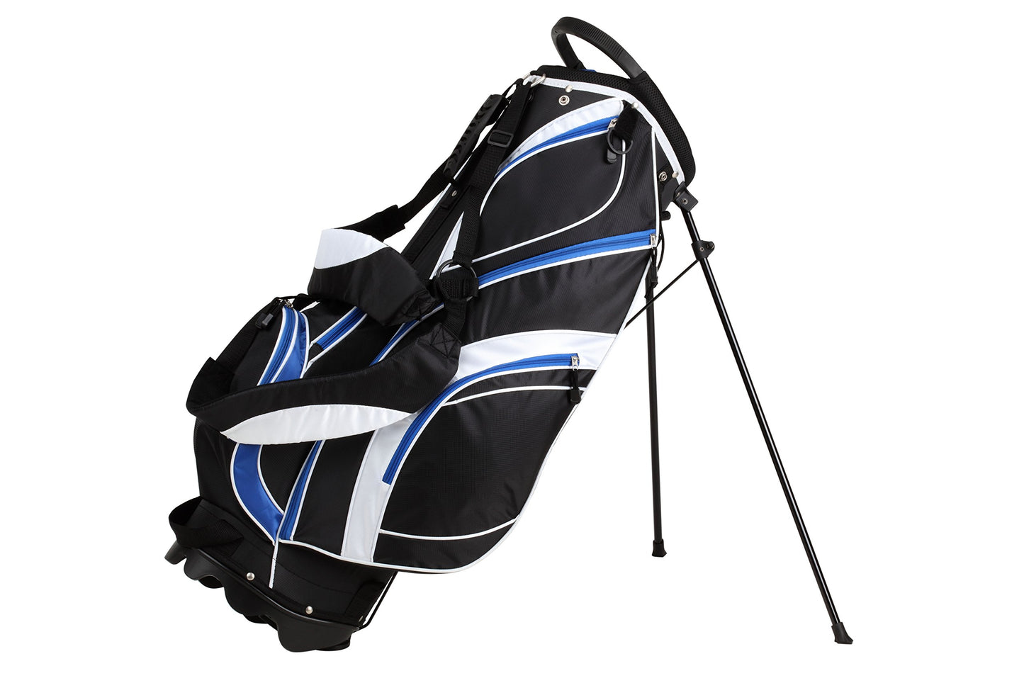 Precise S7 Tall Men’s (6'1" to 6'4") Right Handed Complete Golf Club Set Include 460cc Driver, 3 Wood, 5 Wood, 24* Hybrid, 5-9 PW Irons, Sand Wedge, Putter, Deluxe Stand Bag & 4 Headcovers, Black/Blue