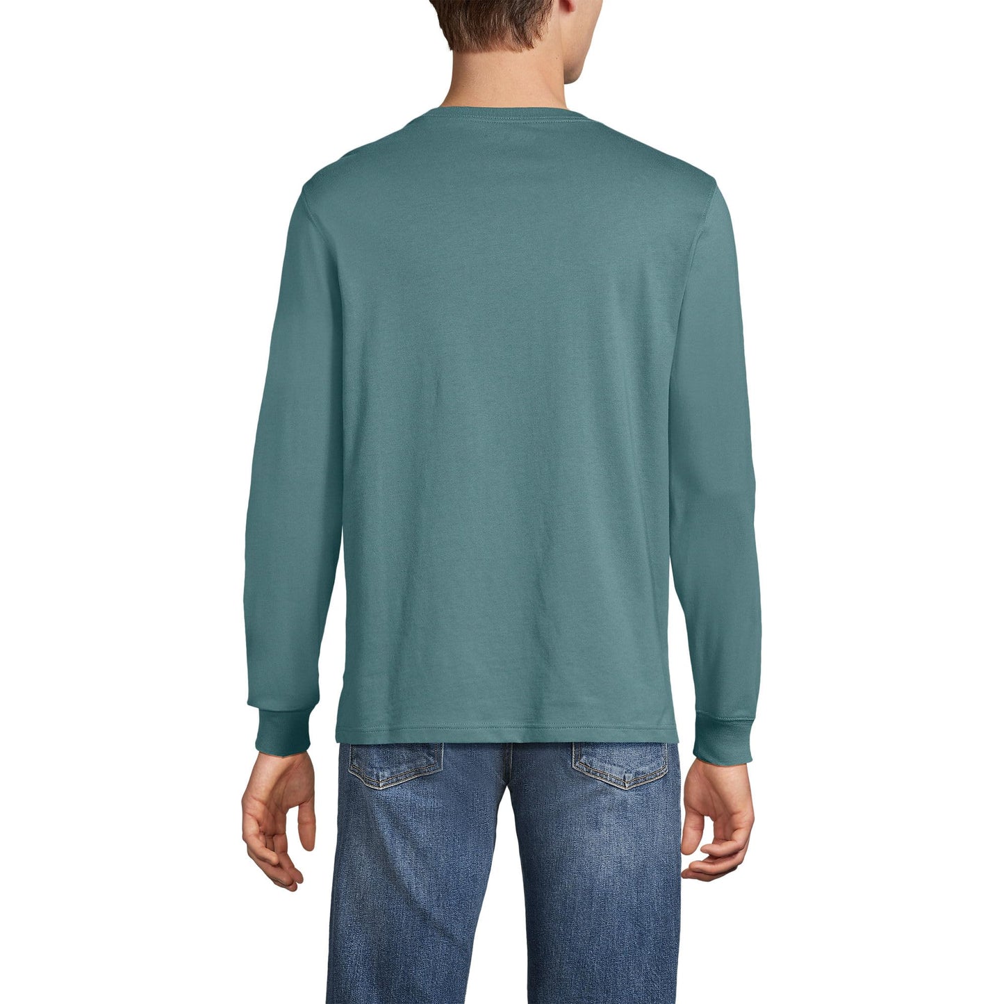 Lands' End Mens Long Sleeve Super-T Tee Tourmaline Tall Medium