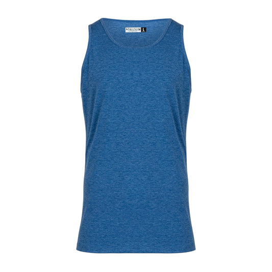 Men's Tall Slim-Fit Orginal Tank Top Shirt, Soft Polyester Blend Long Tee (Tall, X-Large, Royal Blue)