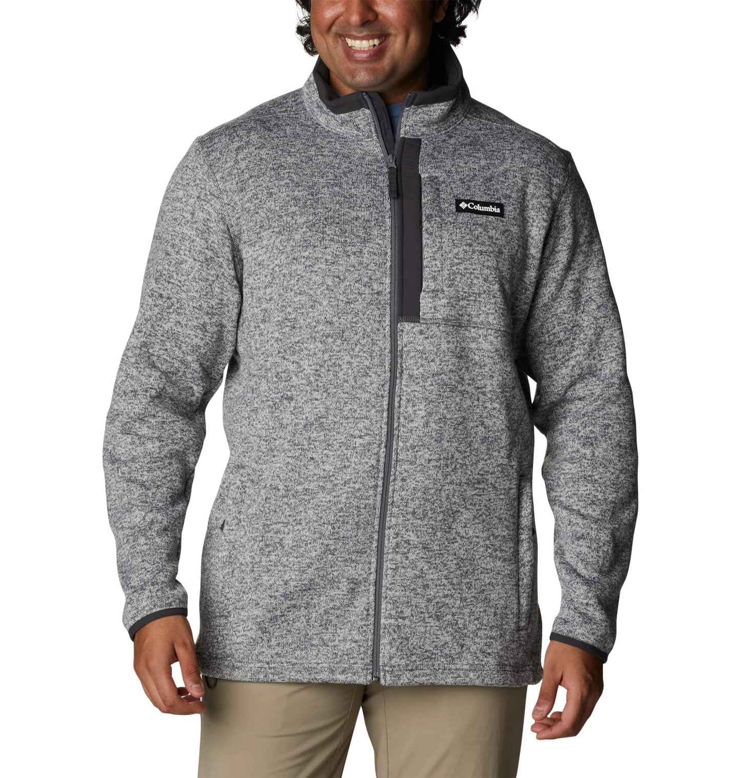 Columbia Men's Sweater Weather Full Zip, City Grey Heather, Large Tall