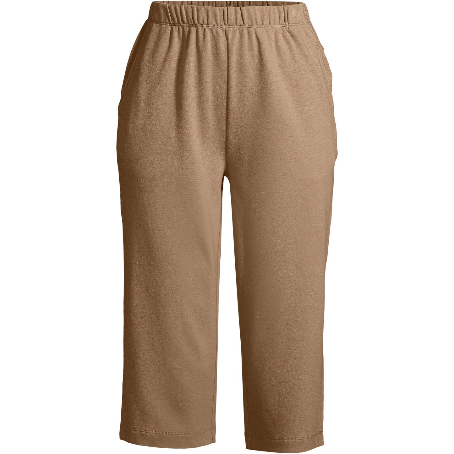 Lands' End Women s Sport Knit Capri Pants Rich Camel Tall X-Large