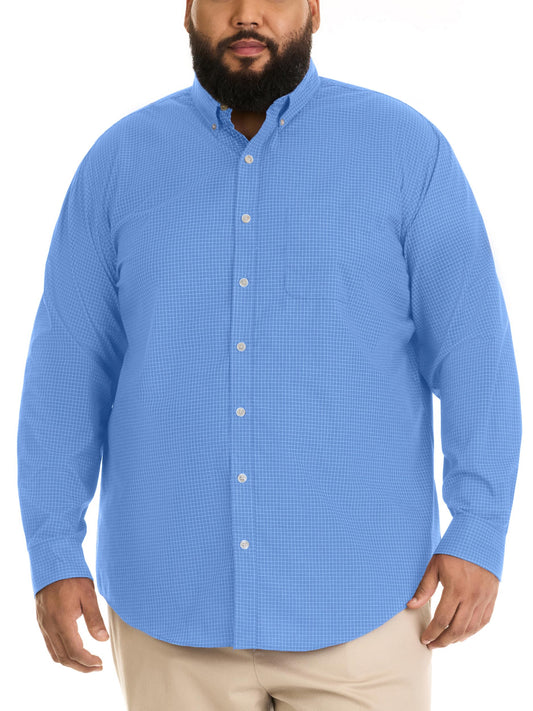 Van Heusen Big and Tall Wrinkle Free Long Sleeve Button Down Shirt Riviera Blue
