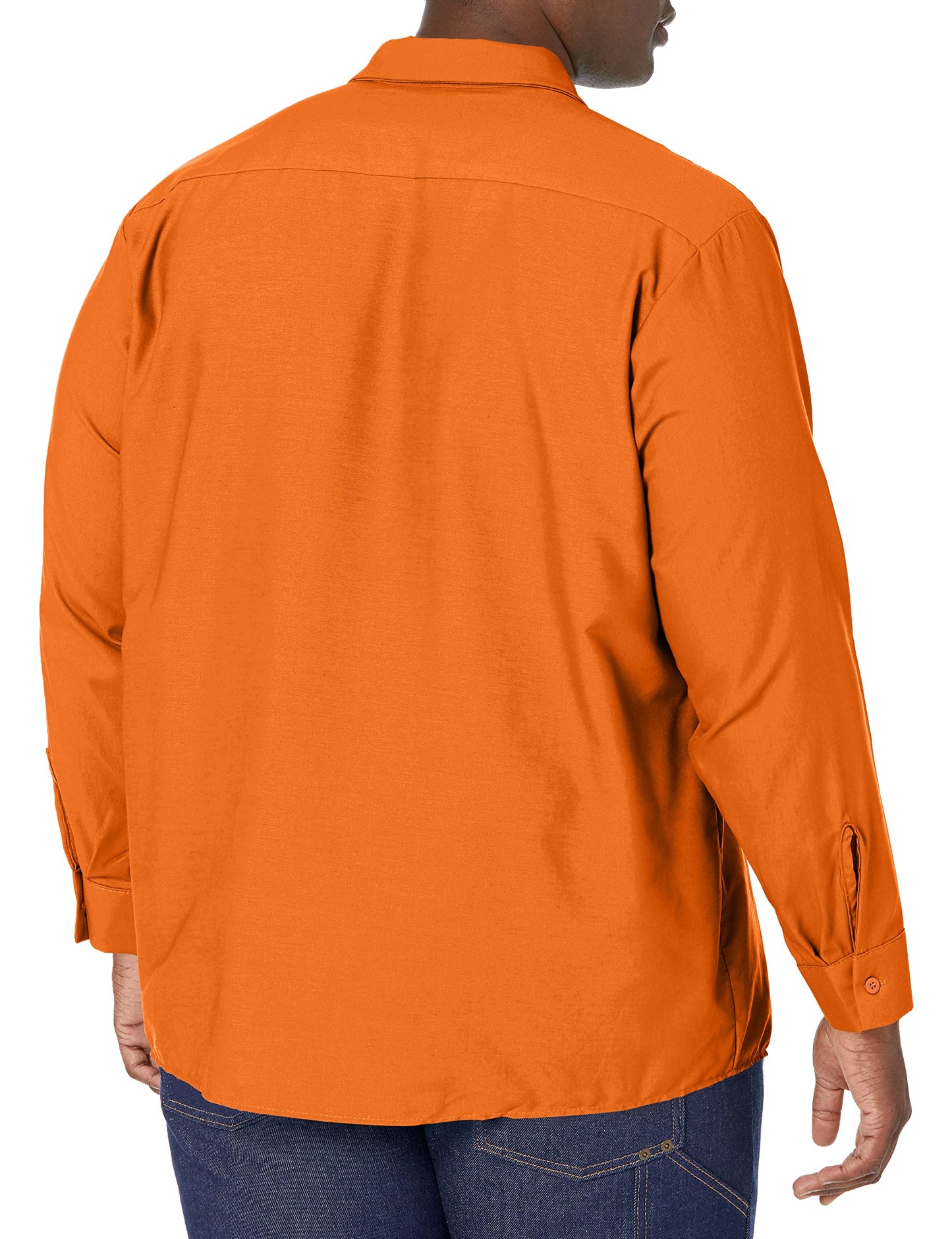 Red Kap Men's Size Industrial Work Shirt, Regular Fit, Long Sleeve, Orange, Large/Tall