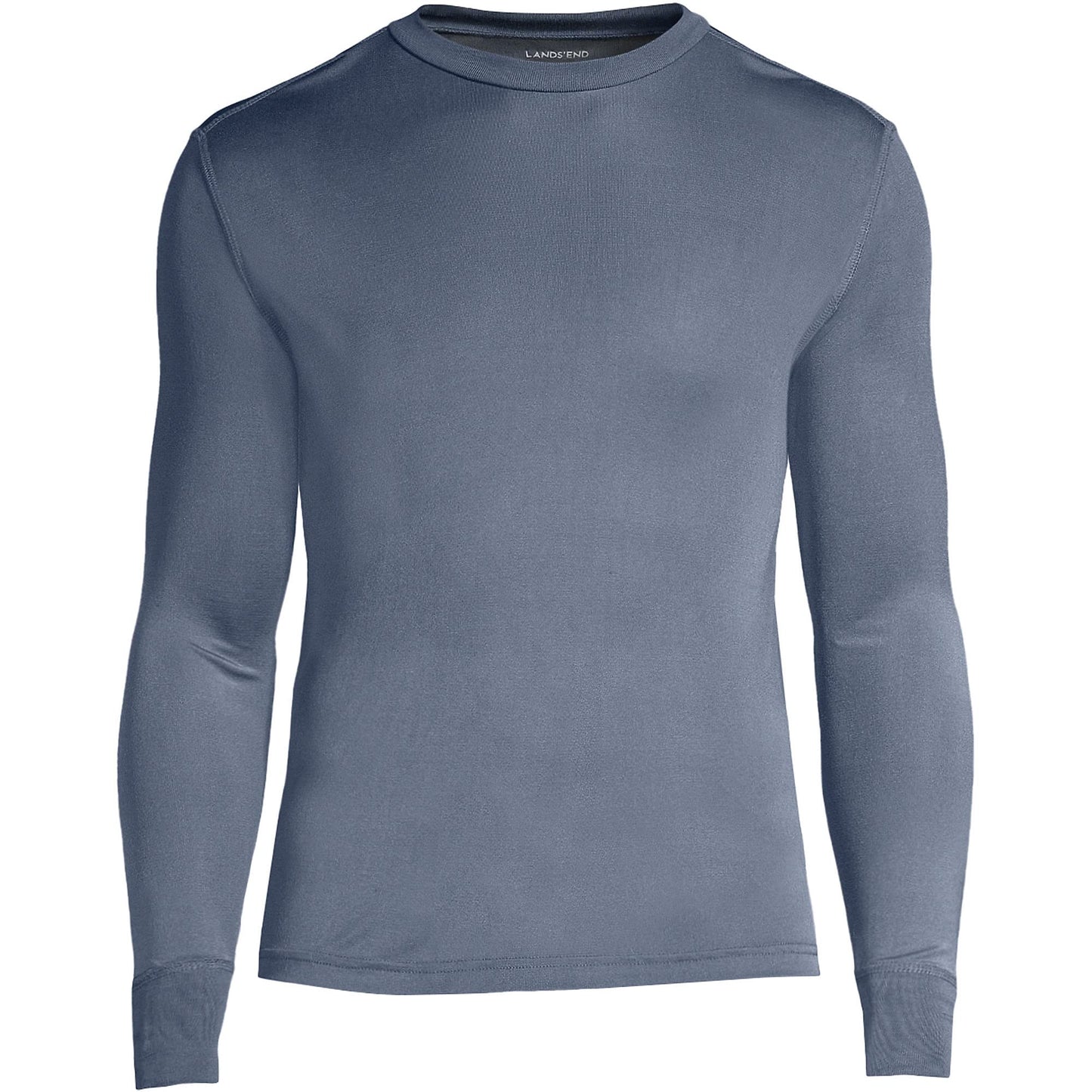 Lands' End Mens Silk Interlock Crew Shale Tall Large