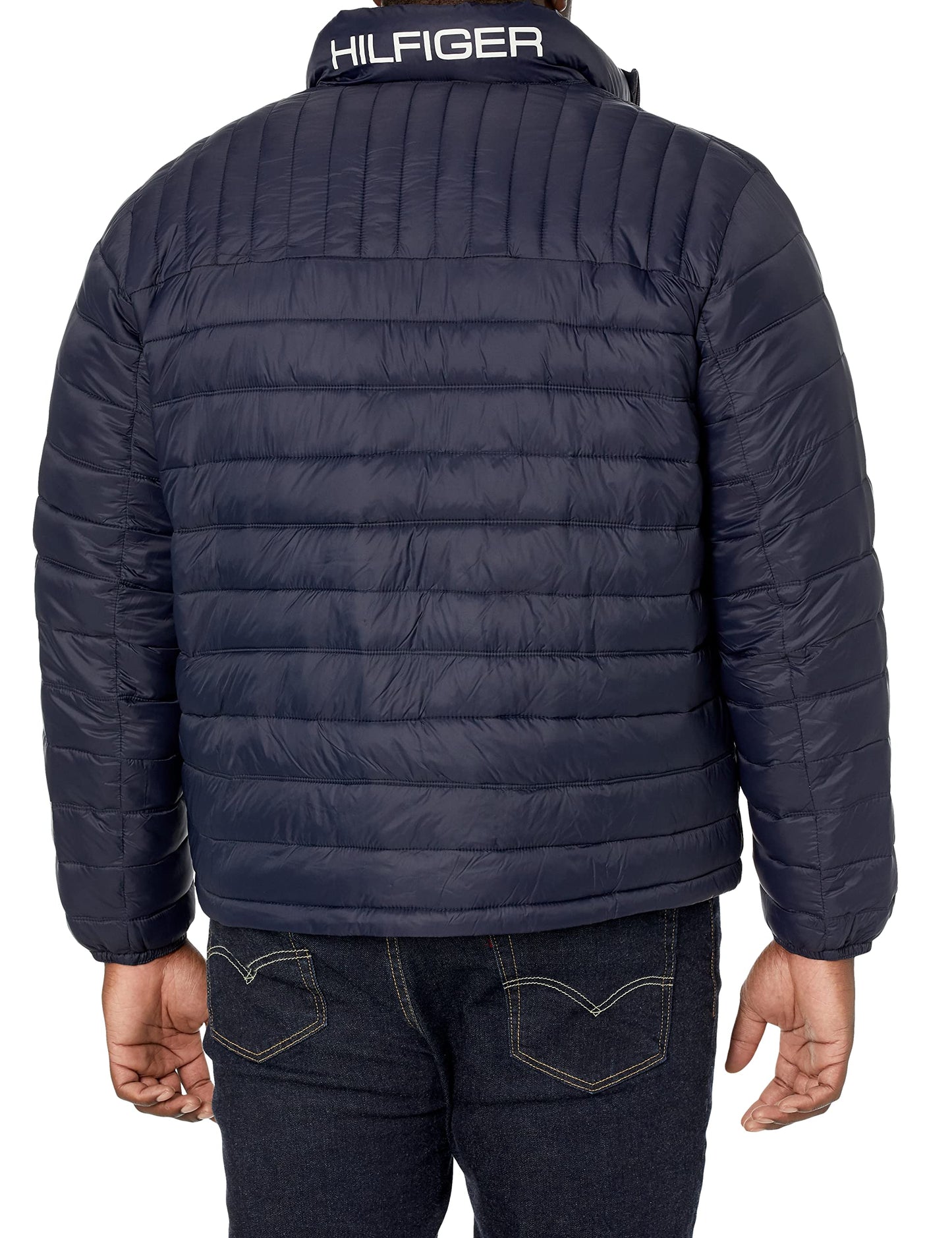 Tommy Hilfiger Men's Ultra Loft Lightweight Packable Puffer Jacket (Standard and Big & Tall), Tommy Flag Color Block, 3X-Tall