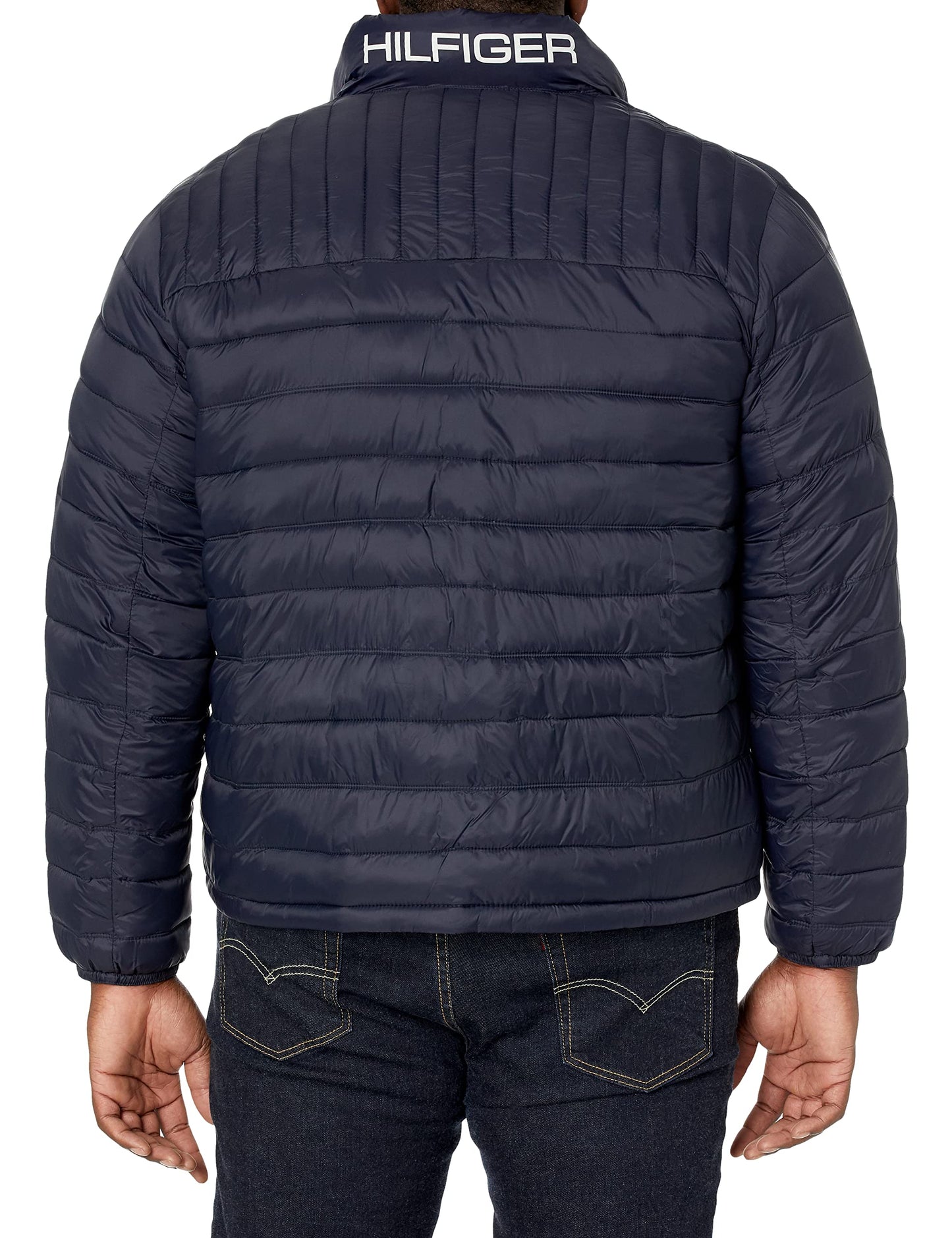 Tommy Hilfiger Men's Ultra Loft Lightweight Packable Puffer Jacket (Standard and Big & Tall), Midnight w/Patch, XL-Tall