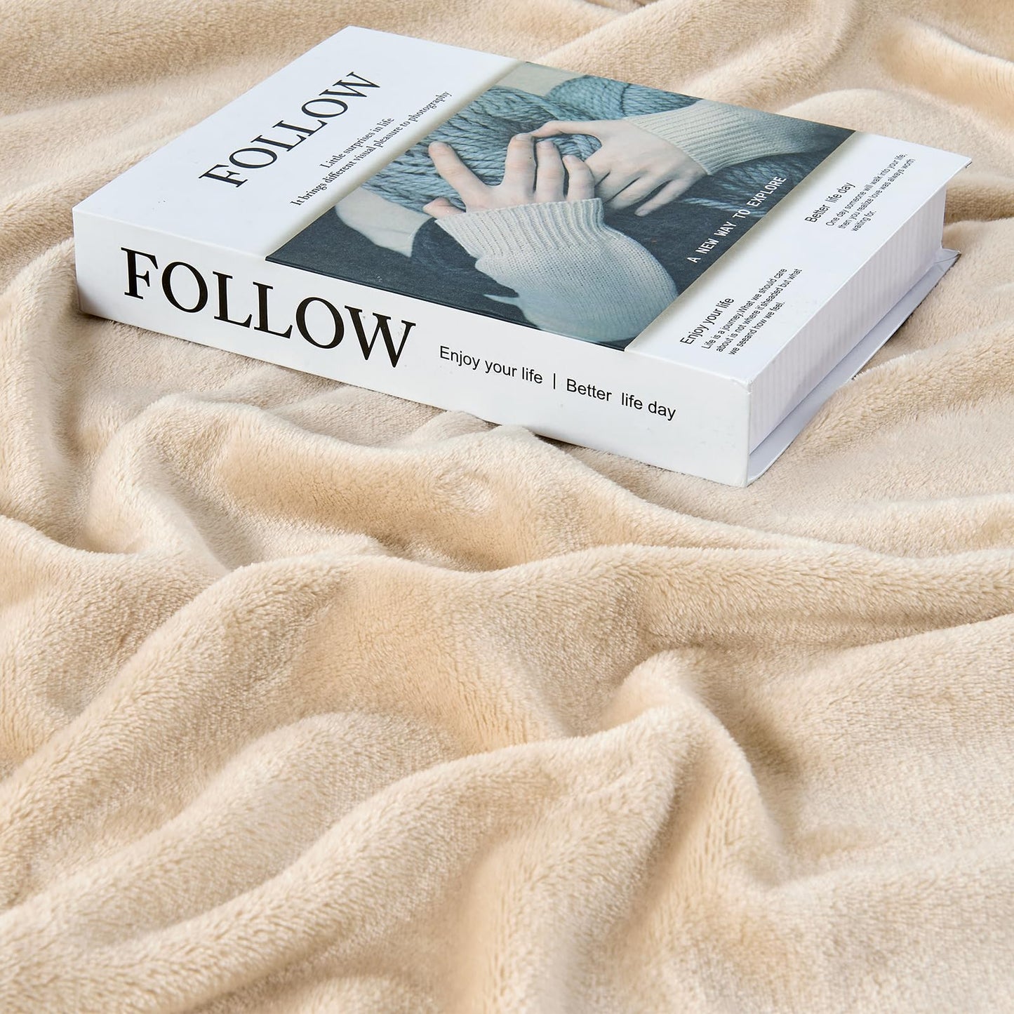 Edenleaf Big Oversized King Blanket, Extra Large Soft Blanket 120x120, California King Size for Whole Family, Bed, Sofa, Couch, Travel, Camping Khaki