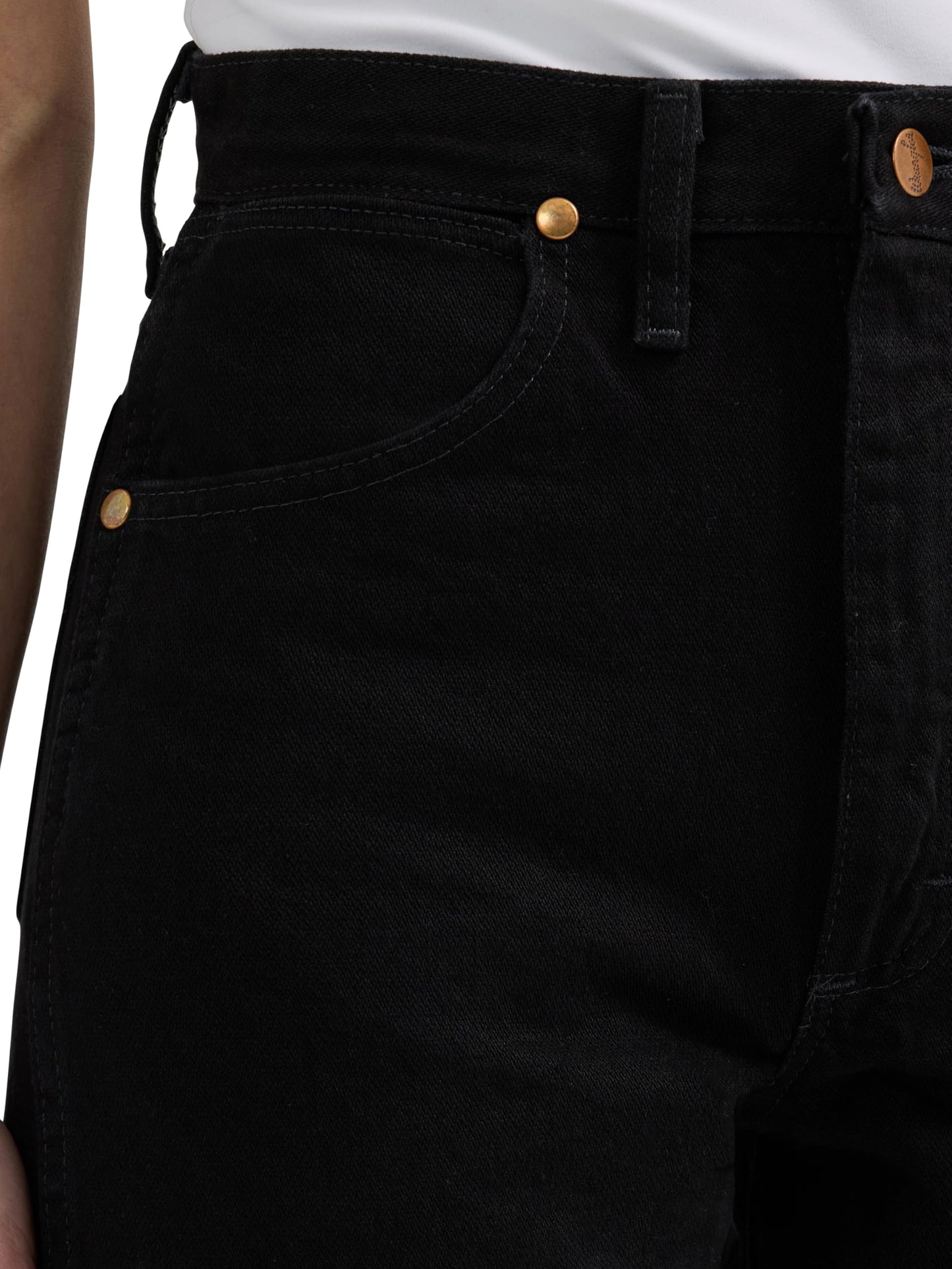 Wrangler Women's Cowboy Cut High Rise Slim Fit Tapered Leg Jean, Black, 1-34