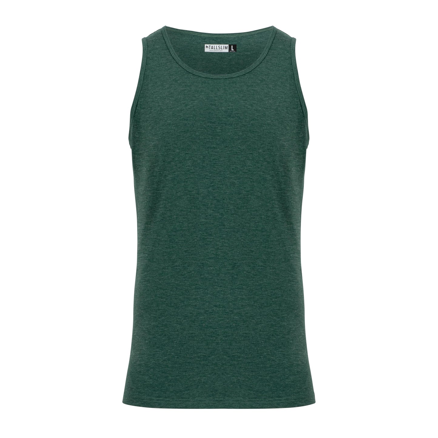Men's Tall Slim-Fit Orginal Tank Top Shirt, Soft Polyester Blend Long Tee (Tall, Large, Dark Green)