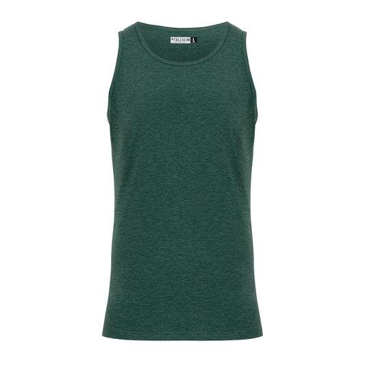 Men's Tall Slim-Fit Orginal Tank Top Shirt, Soft Polyester Blend Long Tee (Tall, X-Large, Dark Green)