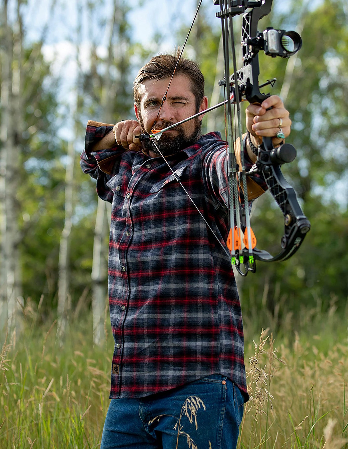 Legendary Whitetails Men's Big Flannel Shirt Long Sleeve Button Down Relaxed Fit, Cool Army Melange, Large Tall