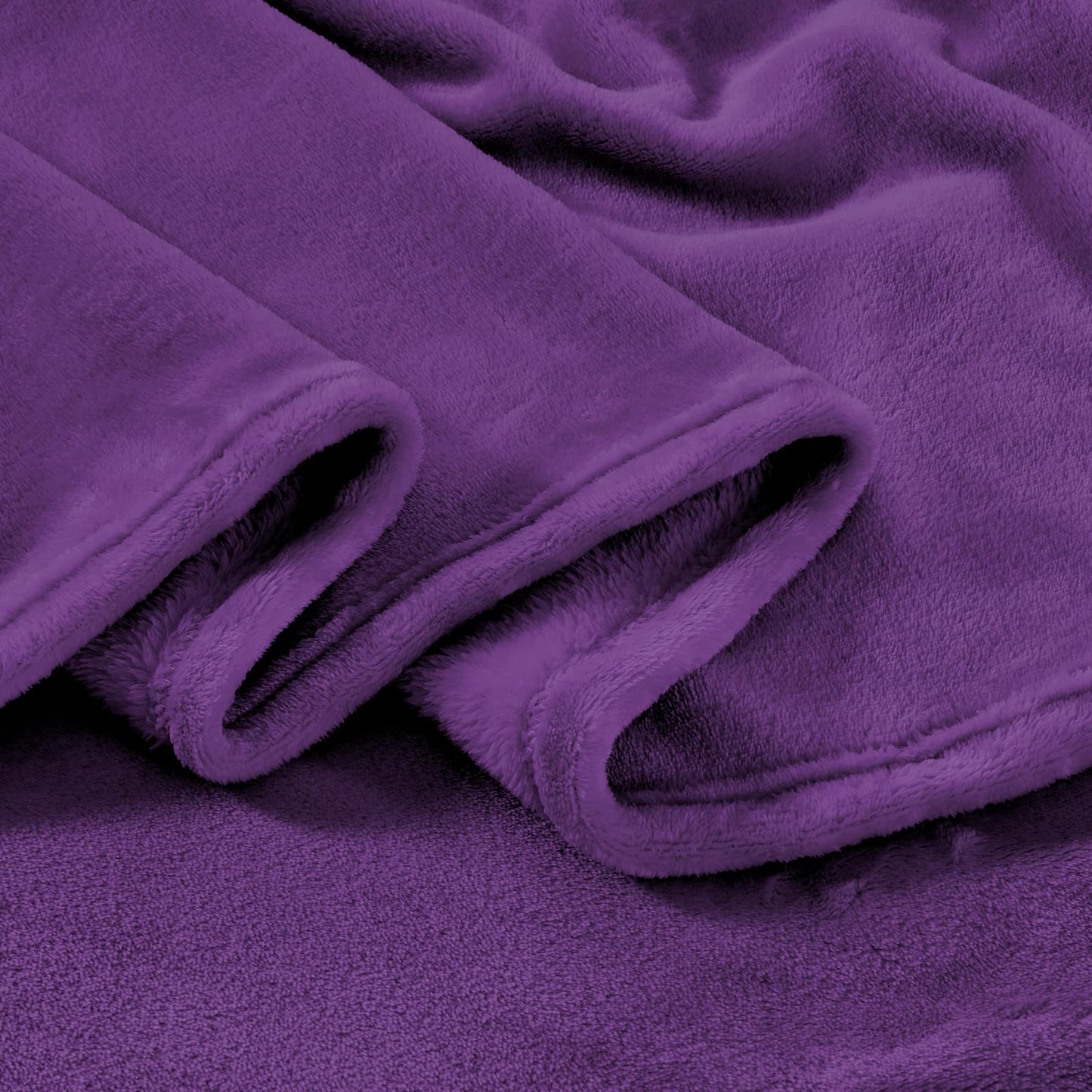 Edenleaf Big Oversized Soft Fleece Blanket, Giant California King Warm Blanket for Whole Family, Bed, Sofa, Couch, Travel and Camping 120x120 Purple