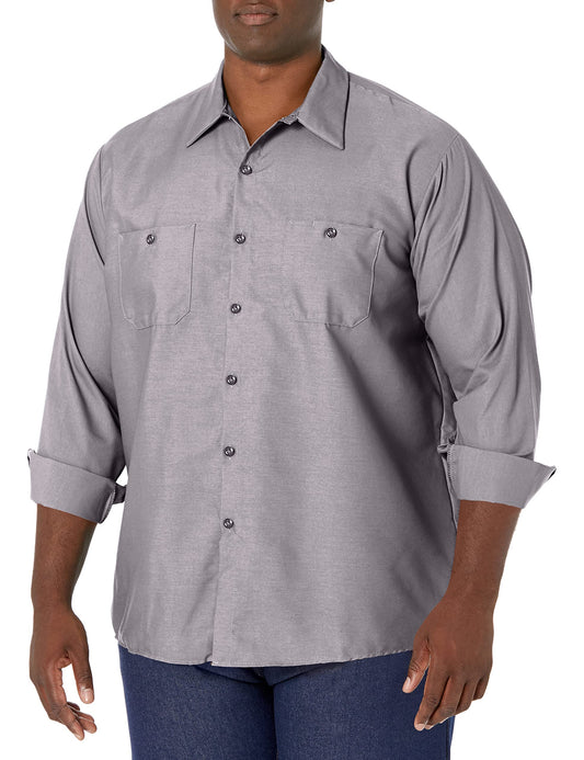 Red Kap mens Industrial Shirt, Regular Fit, Long Sleeve Work Utility Button Down Shirt, Silver Grey, XX-Large Tall US