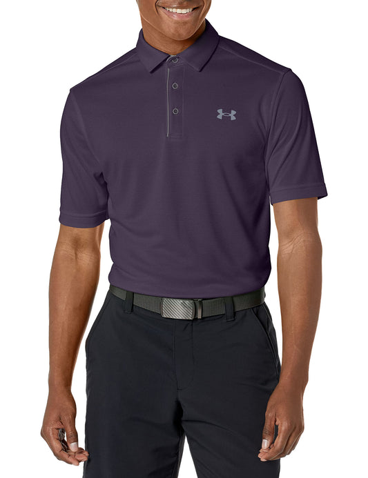 Under Armour Men's Tech Golf Polo, (541) Tux Purple / / Pitch Gray, Small Tall