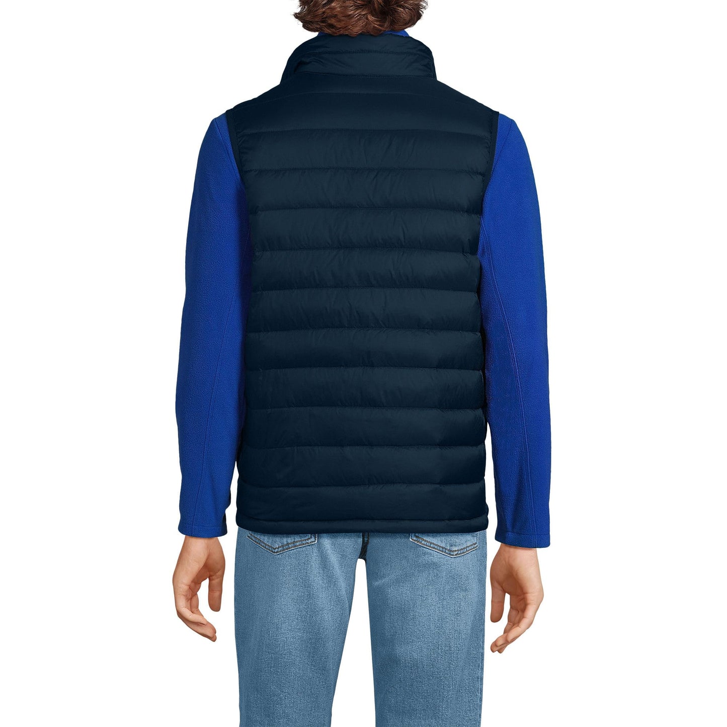 Lands' End Mens Wanderweight Down Vest Radiant Navy Tall X-Large