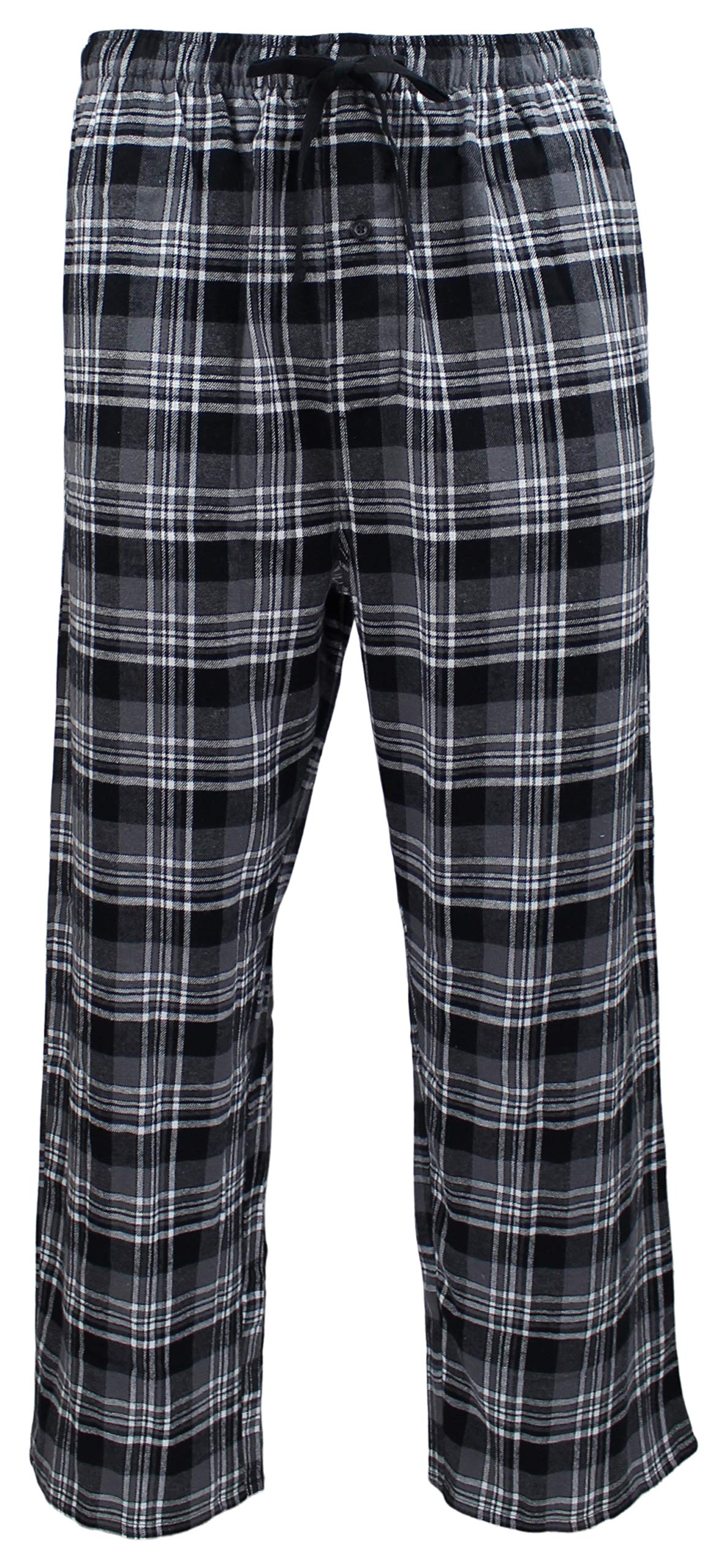 Casual Trends Classical Sleepwear Men’s 100% Cotton Flannel Pajama Pants, Size X-Large Tall Black