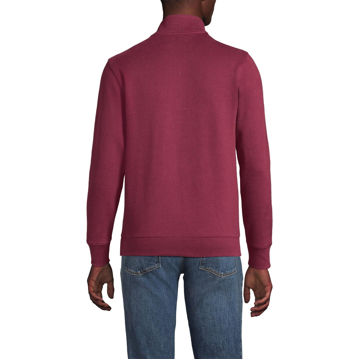 Lands' End Mens Bedford Rib Quarter Zip Sweater Burgundy Spritz Big and Tall 3xlt