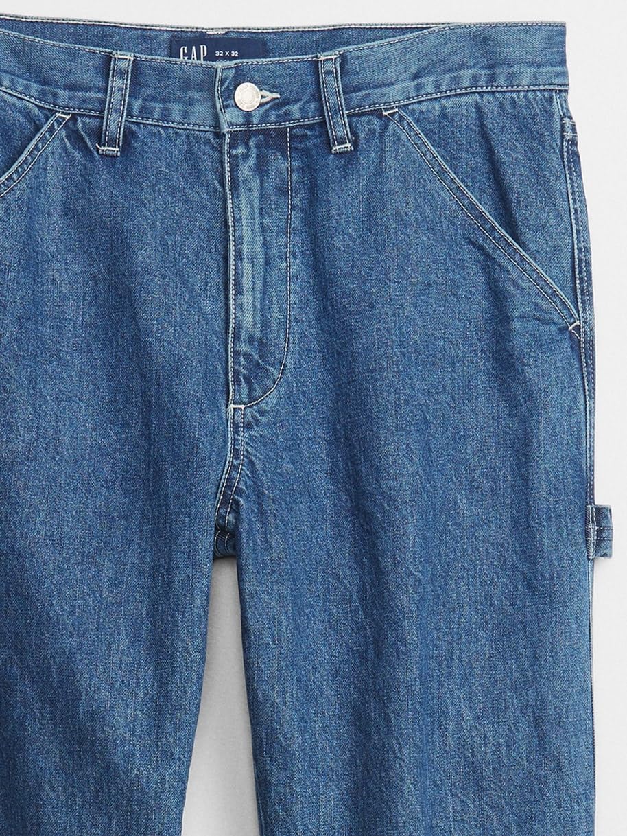 GAP Mens Original Straight Fit Jeans Medium Indigo White Water 38X36