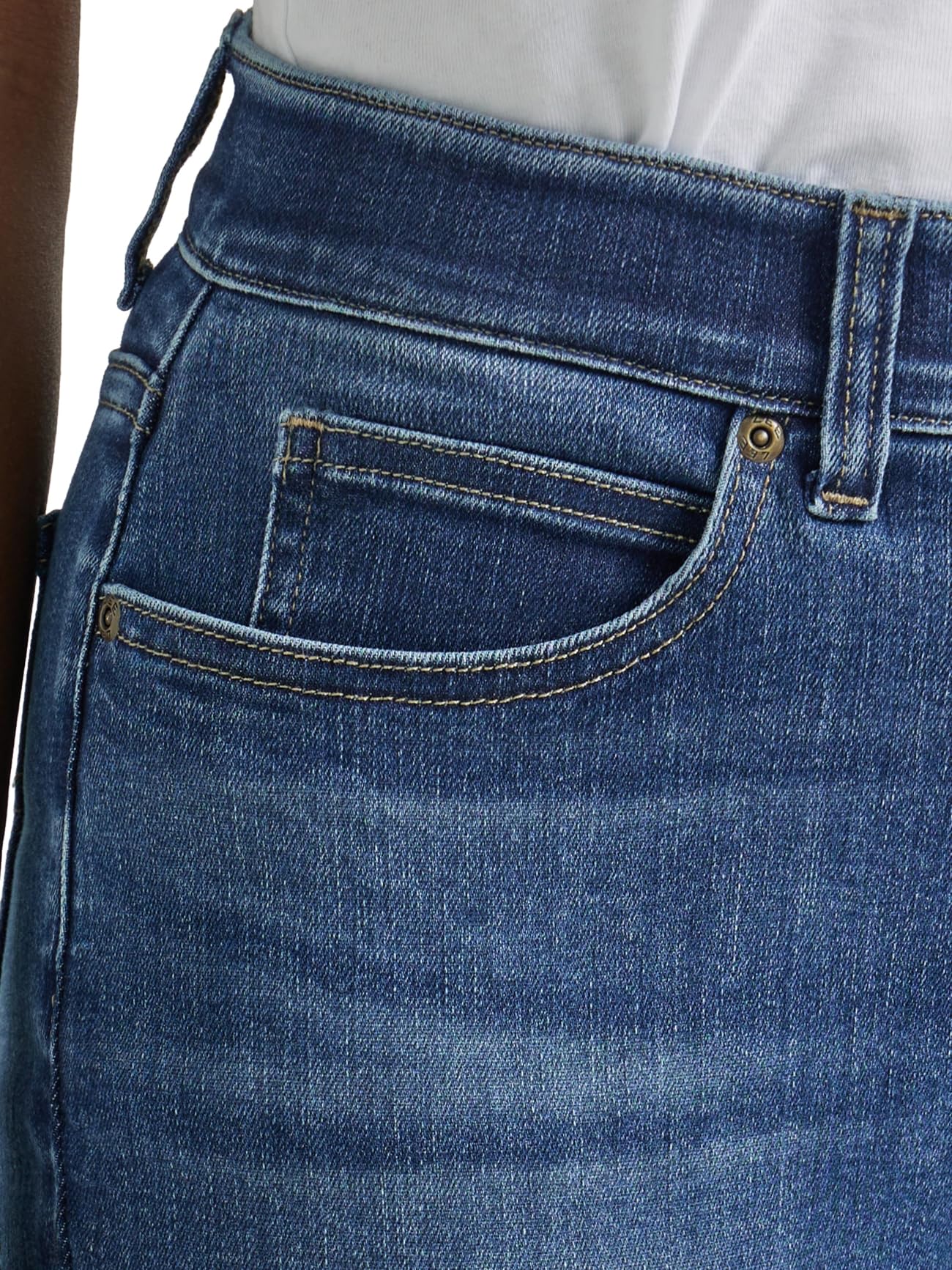 Lee Women's Ultra Lux Comfort with Flex Motion Straight Leg Jean, Cobalt Sheen, 10 Long