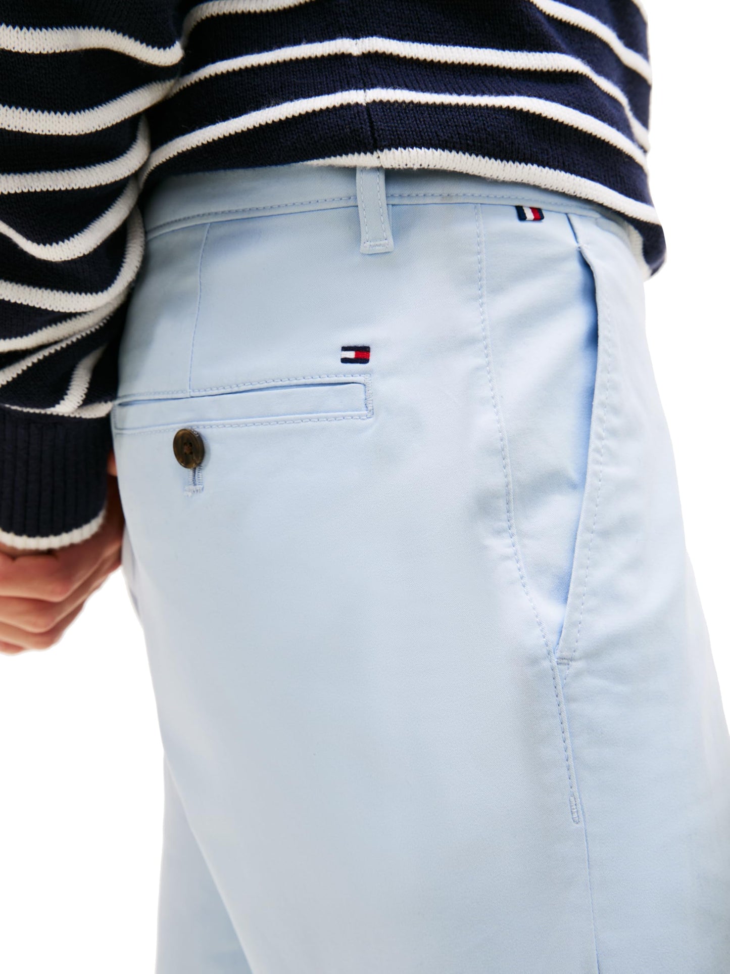 Tommy Hilfiger Men's Chino Pants Stretch Slim-Fit, Breezy Blue 30x36