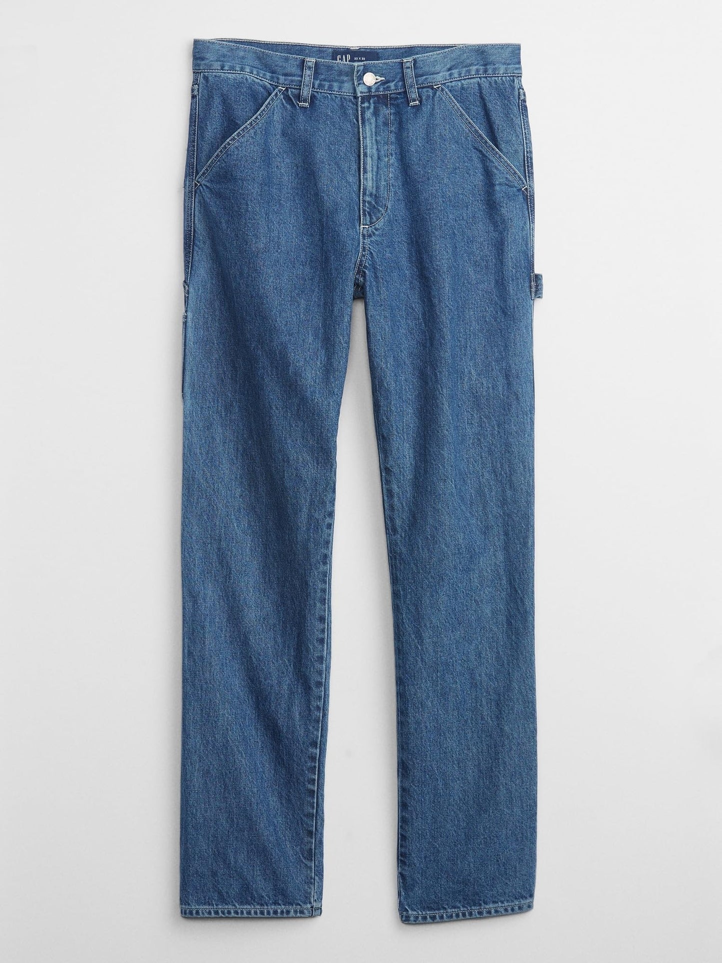 GAP Mens Original Straight Fit Jeans Medium Indigo White Water 38X36