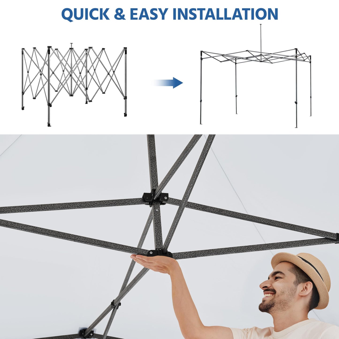 Yaheetech Canopy Tent, Commercial Instant Heavy Duty Canopy, 500D Waterproof Adjustable Canopy with Wheeled Carry Bag, 4 Sandbags and 4 Stakes (10x10, White)