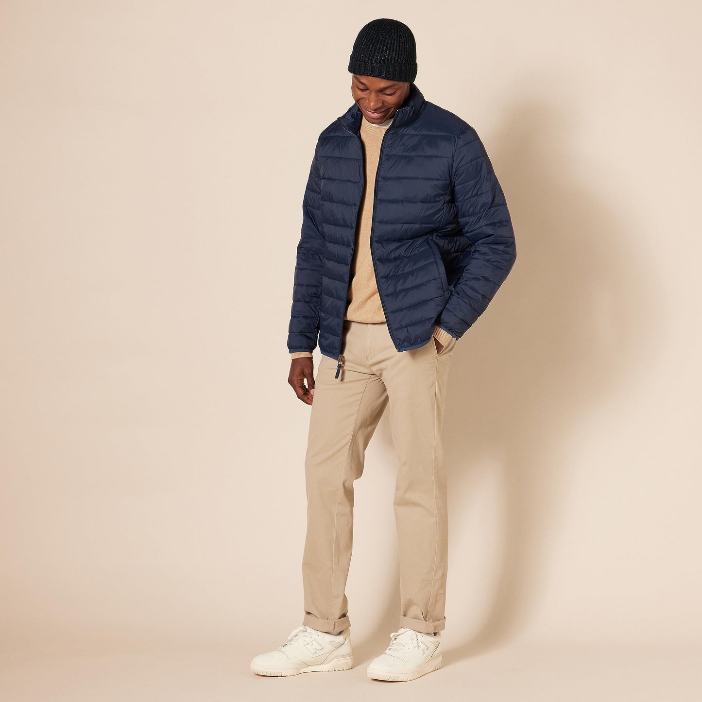 Amazon Essentials Men's Packable Lightweight Water-Resistant Puffer Jacket (Available in Big & Tall), Navy, 5X-Large Big Tall