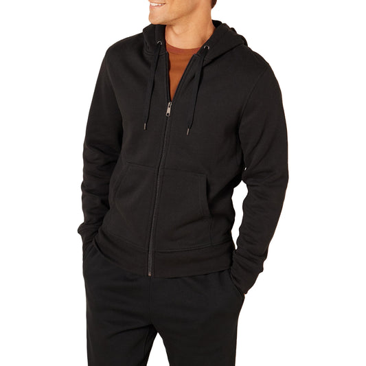 Amazon Essentials Men's Full-Zip Fleece Hoodie (Available in Big & Tall), Black, 3X-Large Tall