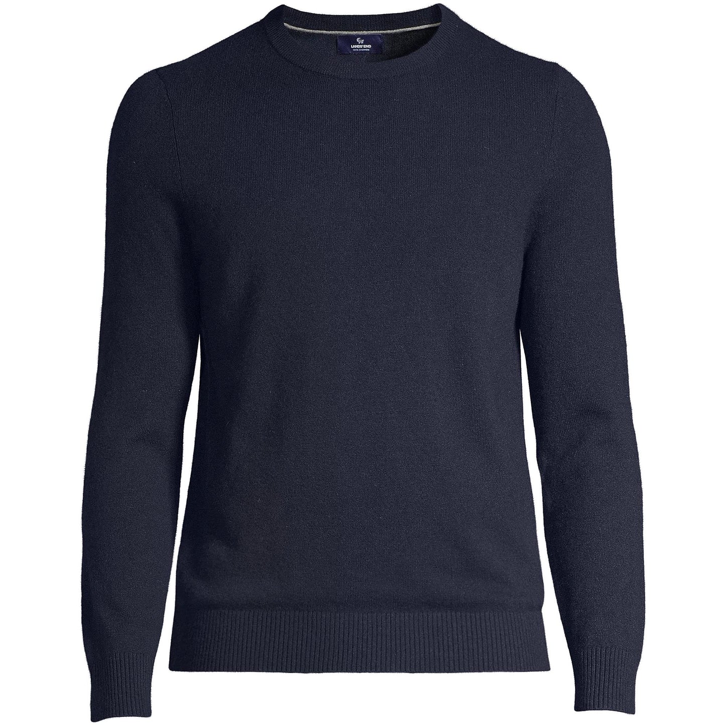 Lands' End Mens Fine Gauge Cashmere Sweater Radiant Navy Tall Large